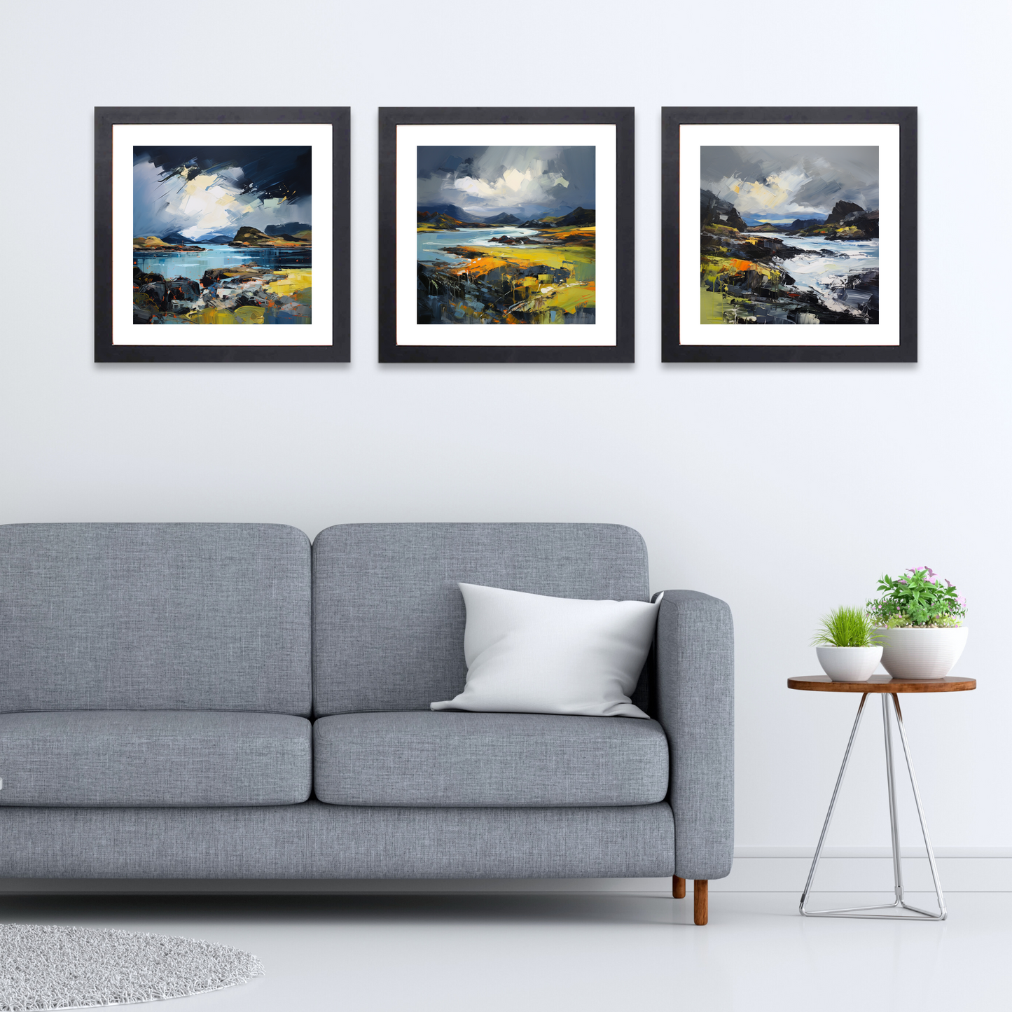 Black frame variant of Easdale Sound with a stormy sky