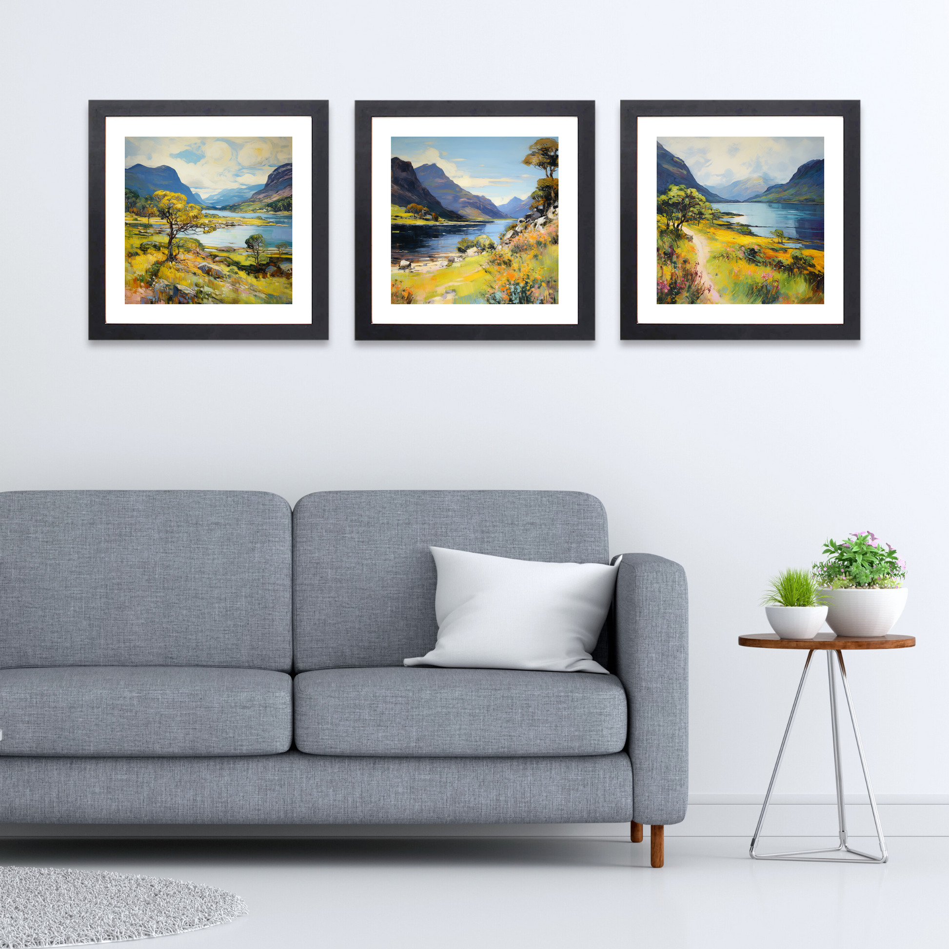 Black frame variant of Loch Maree, Wester Ross in summer