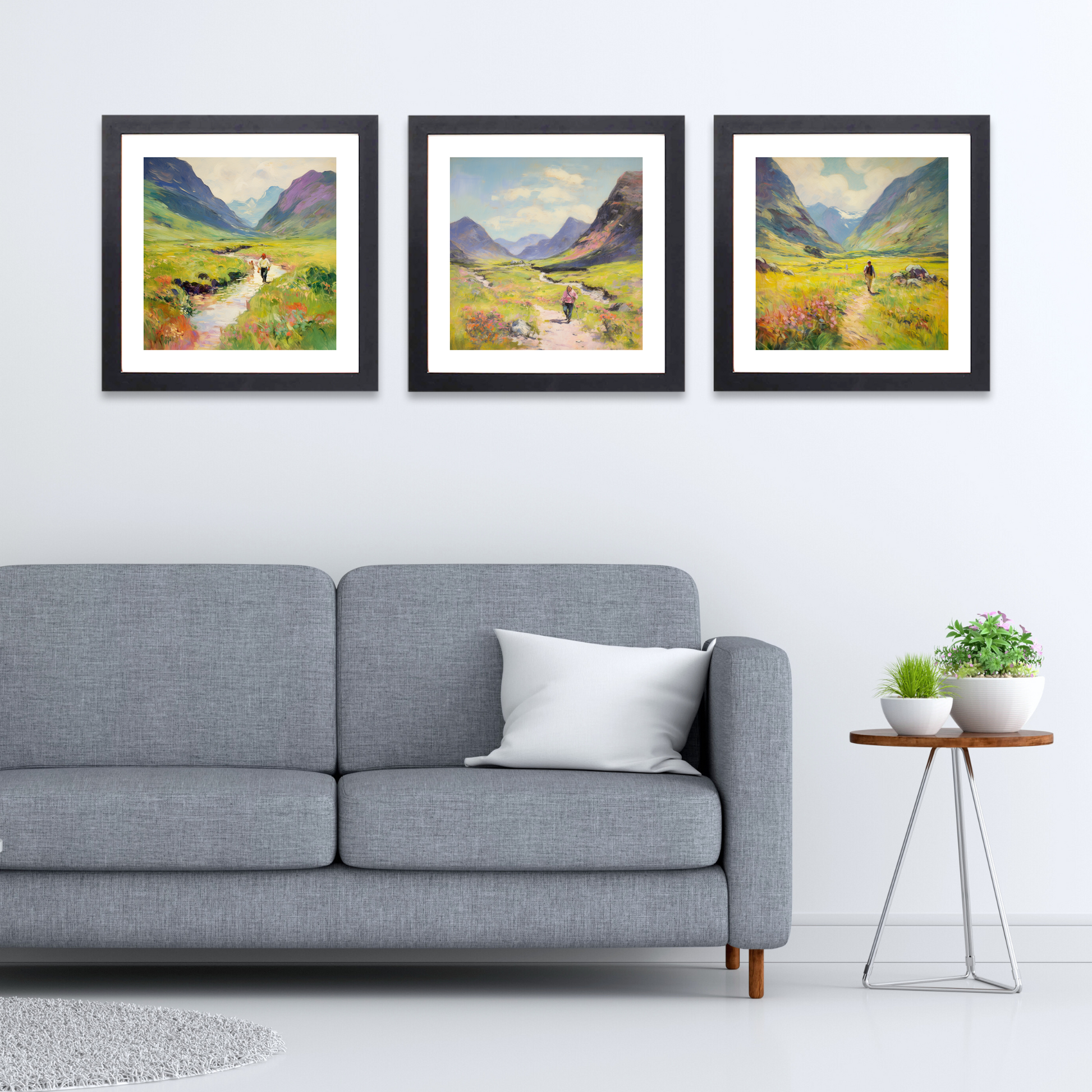 Black frame variant of Walkers in Glencoe during summer