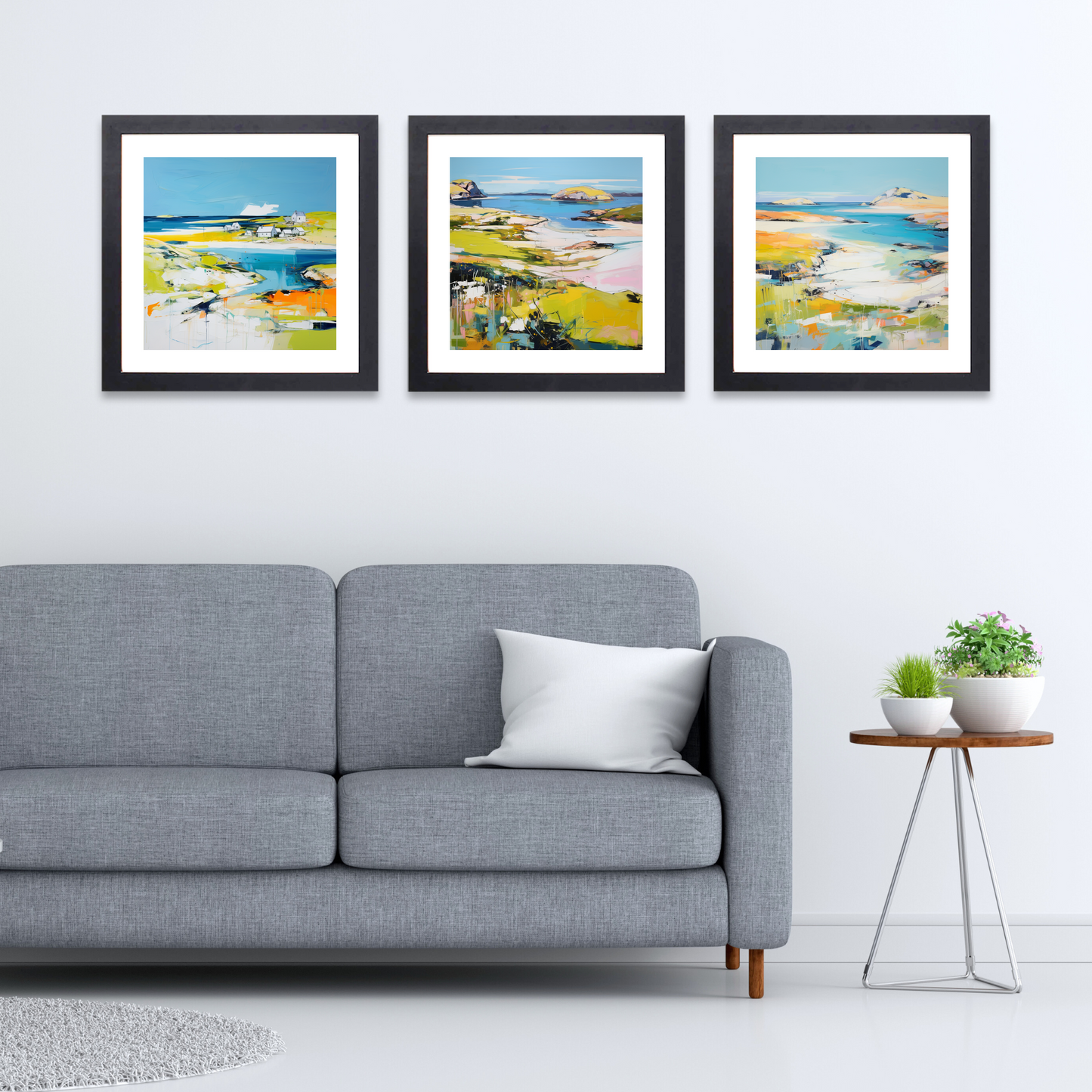 Black frame variant of Achmelvich Bay, Sutherland in summer