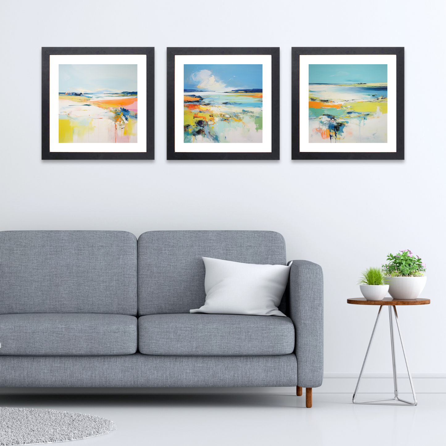 Black frame variant of Isle of Tiree, Inner Hebrides in summer