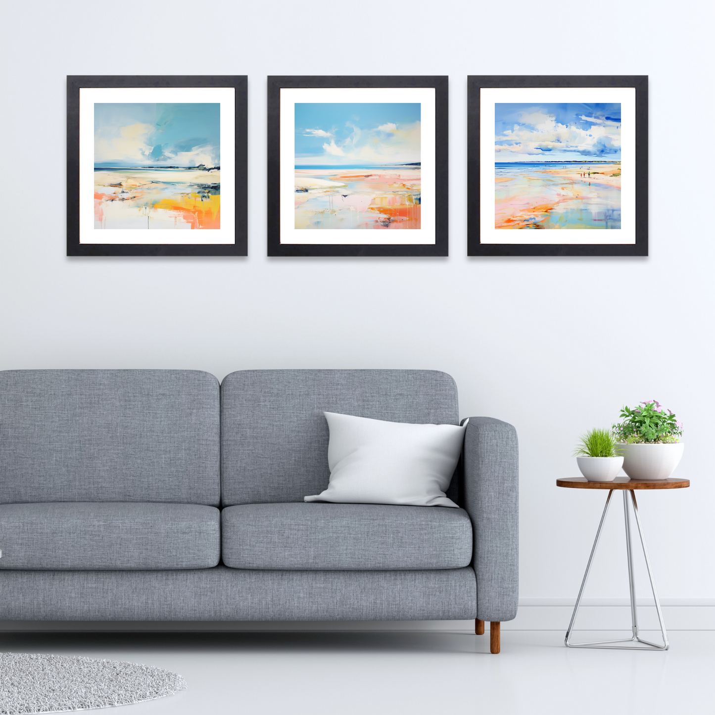 Black frame variant of Nairn Beach, Nairn in summer