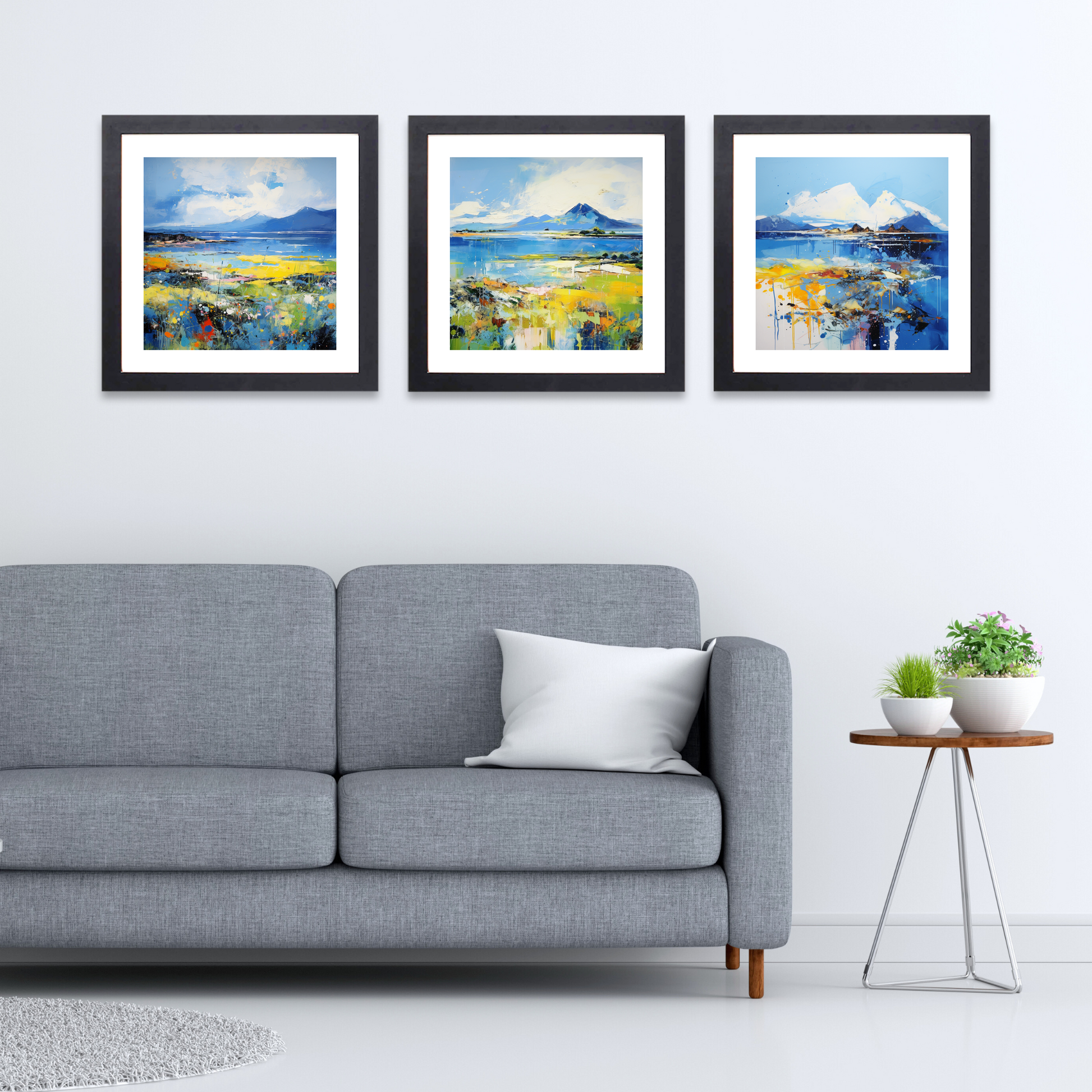 Black frame variant of Isle of Arran, Firth of Clyde in summer