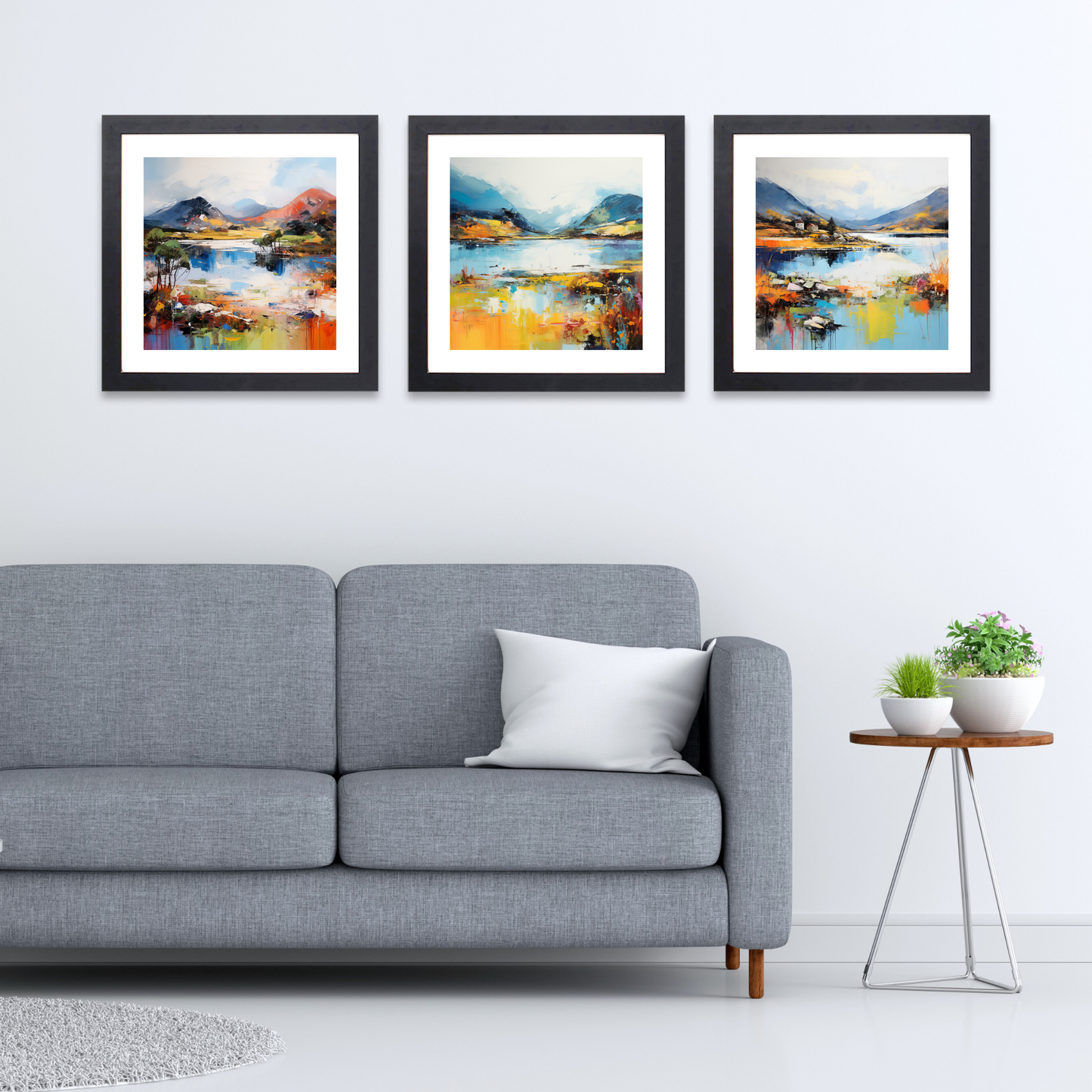 Black frame variant of Loch Glencoul, Sutherland in summer