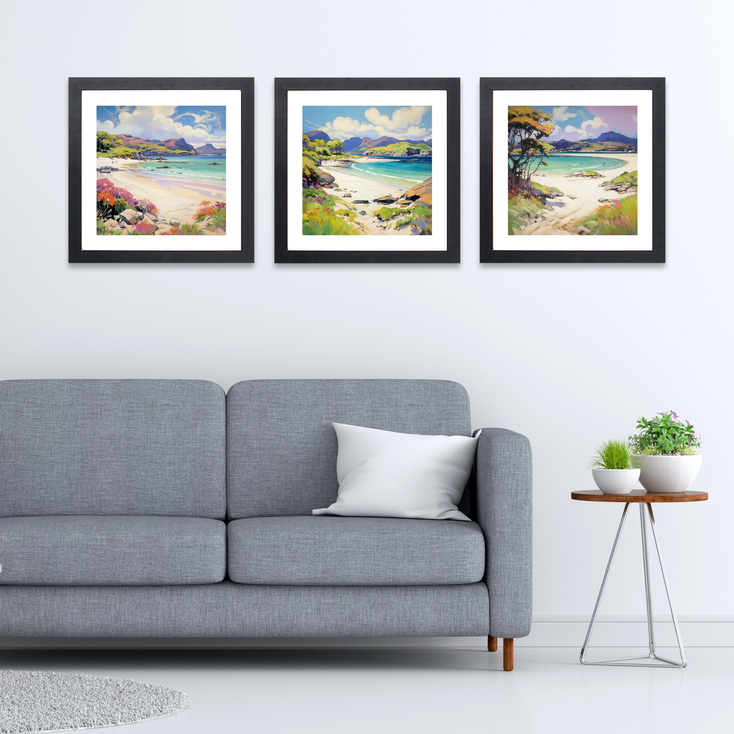 Black frame variant of Silver Sands of Morar in summer