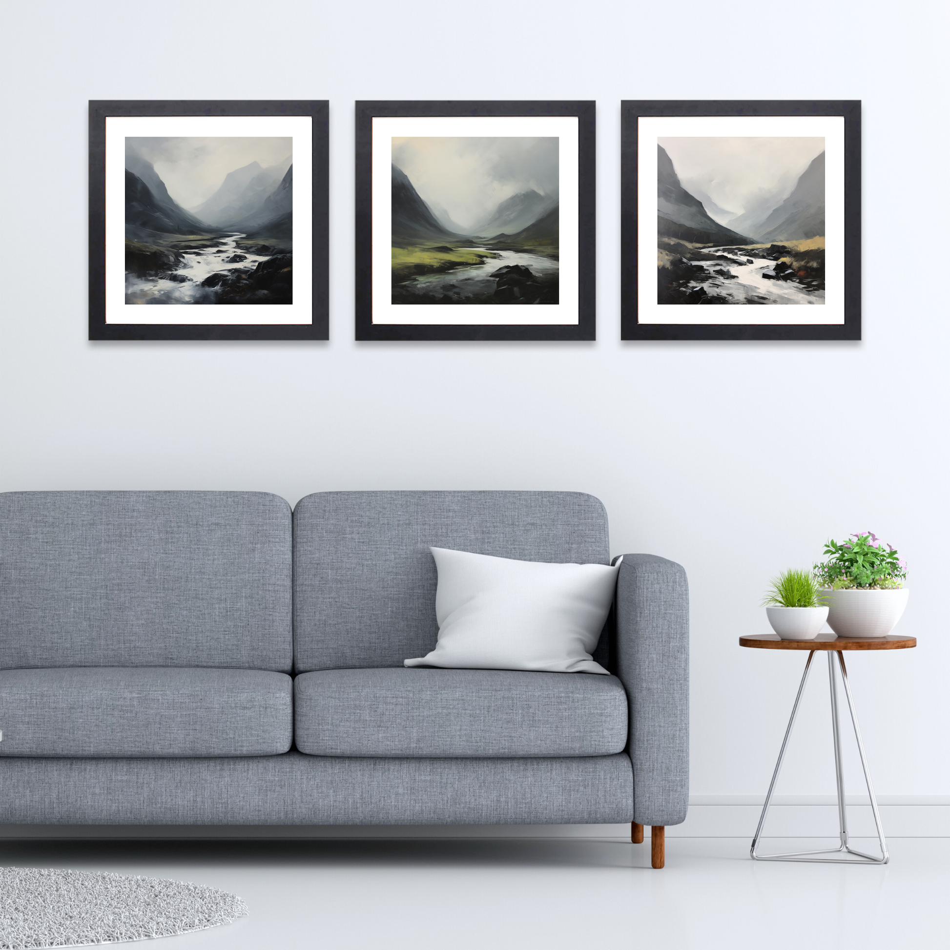 Black frame variant of Rolling fog in Glencoe