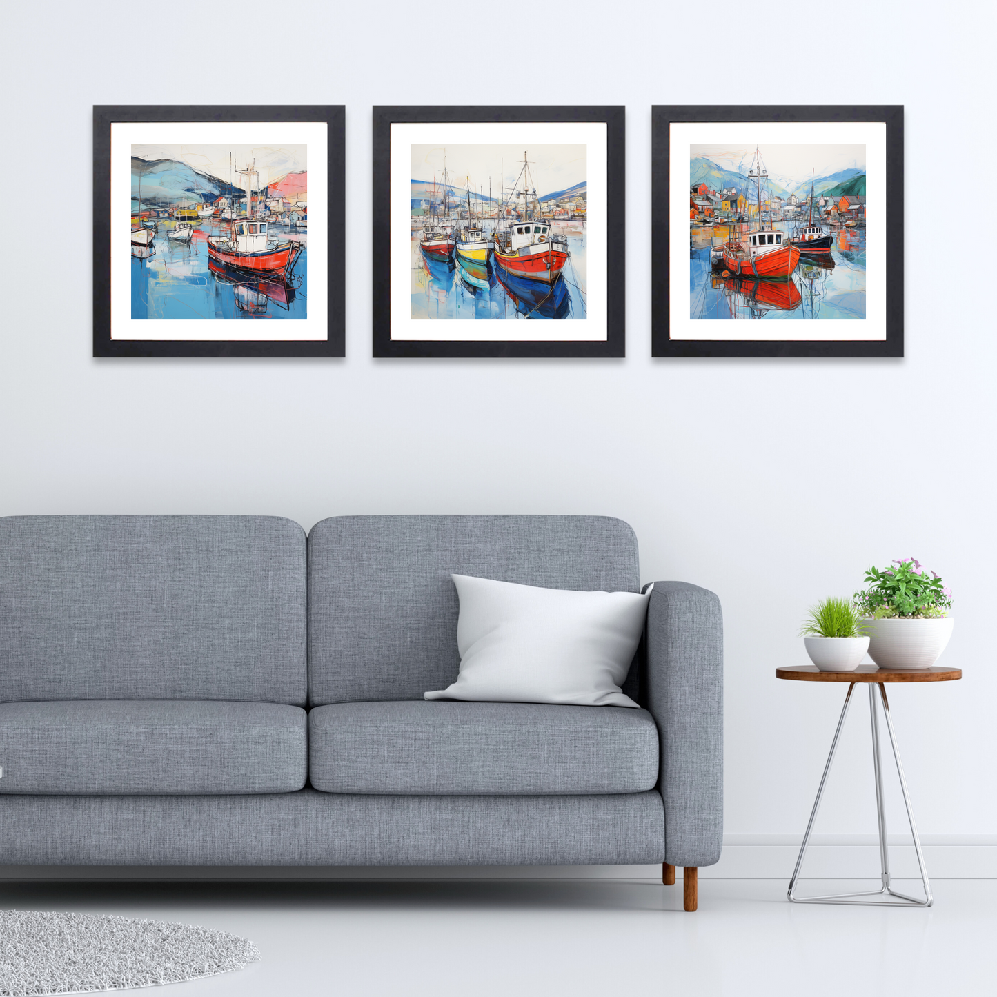 Black frame variant of Ullapool Harbour