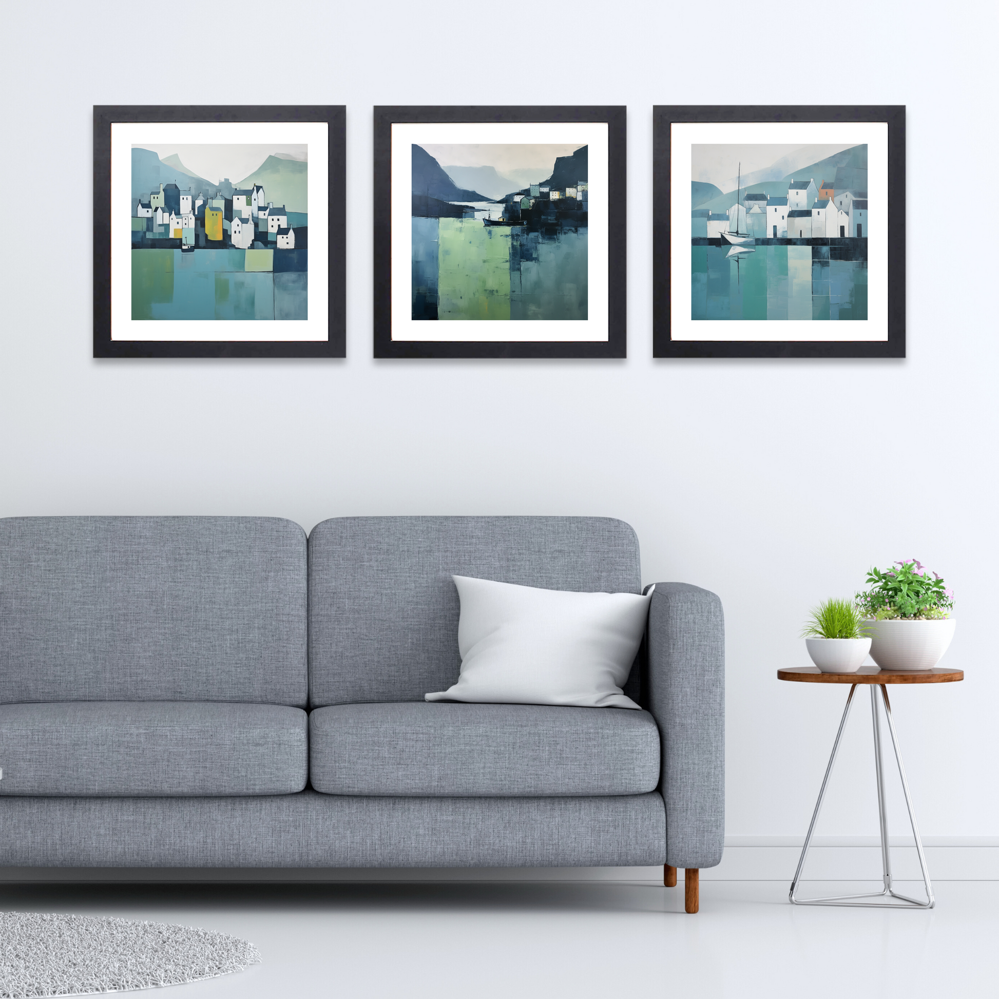 Black frame variant of Portree Harbour, Isle of Skye