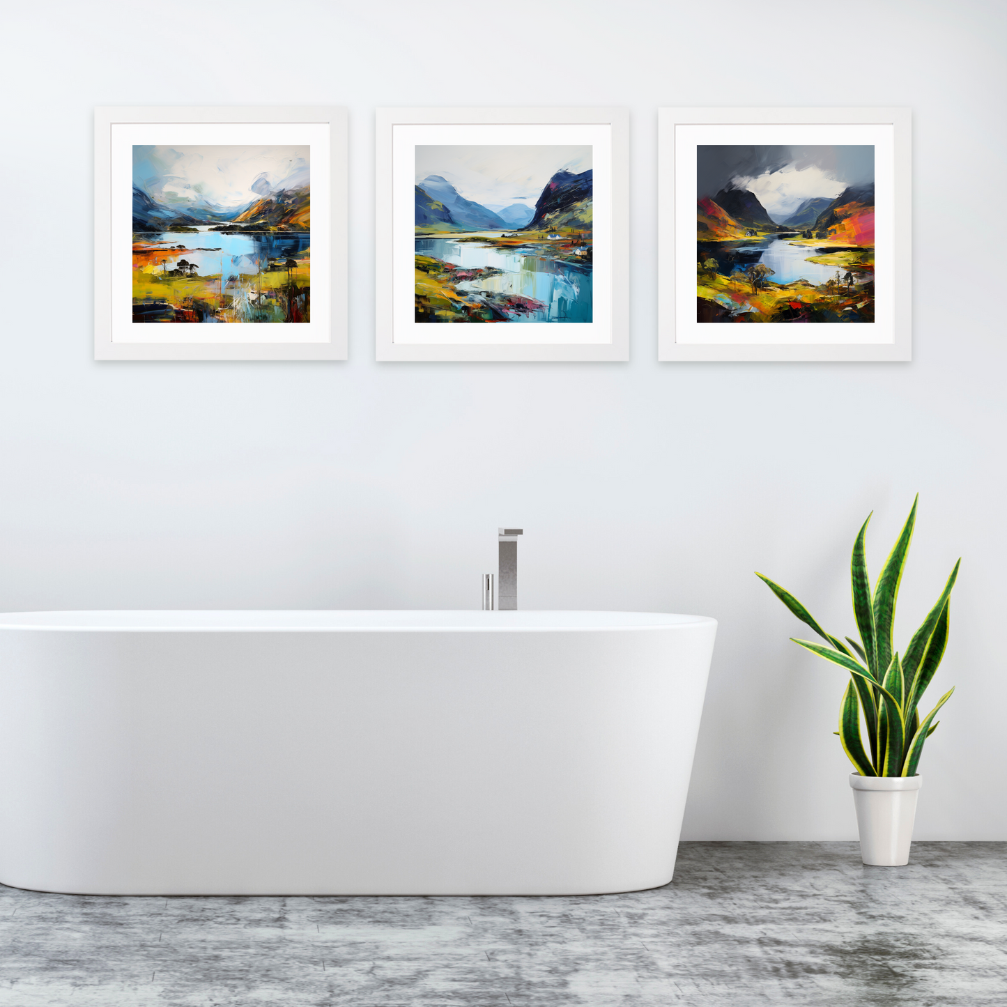 White frame variant of Loch Glencoul, Sutherland