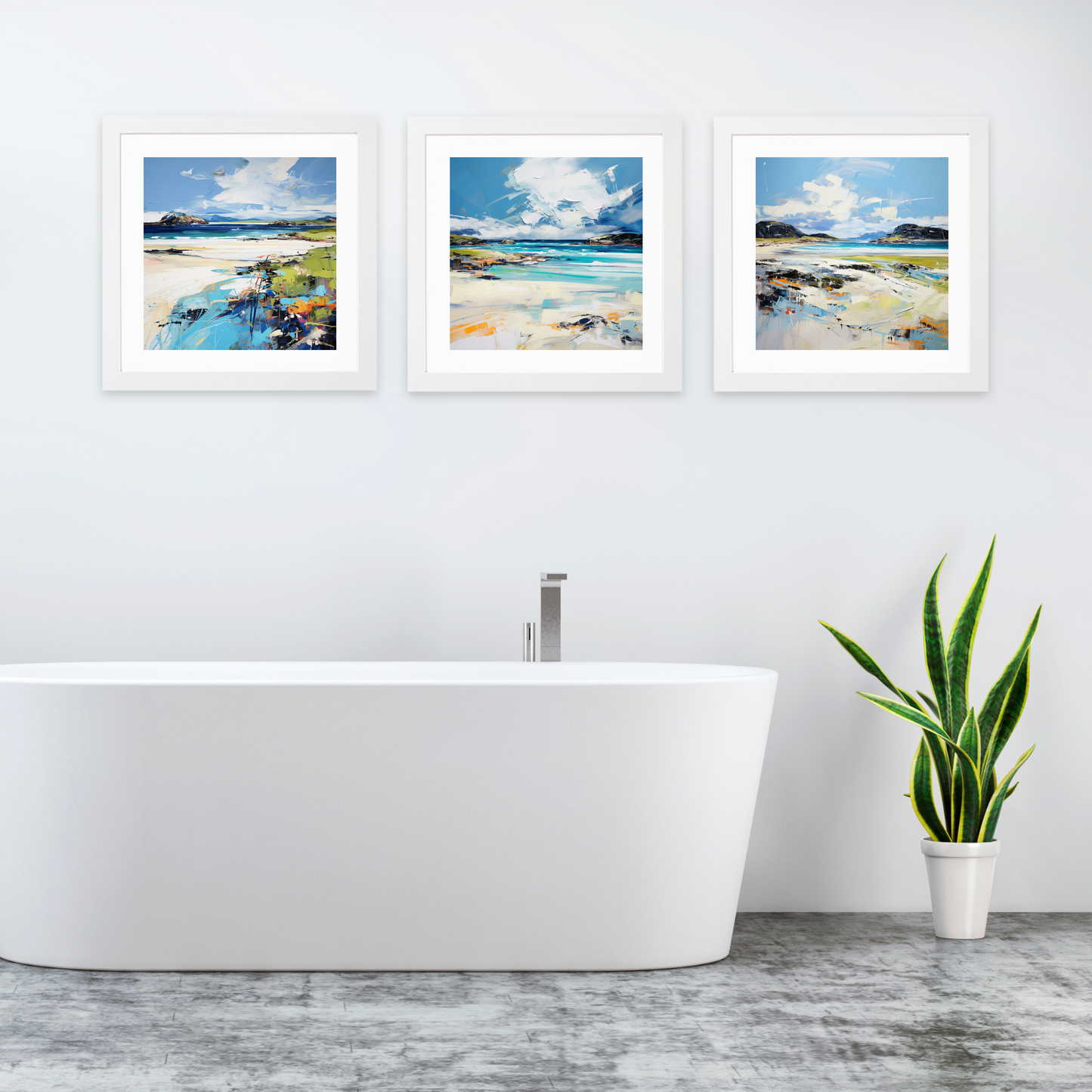 White frame variant of Camusdarach Beach