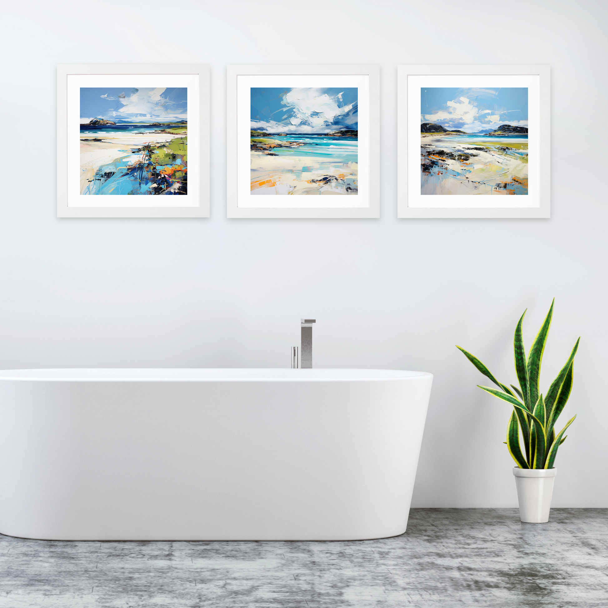 White frame variant of Camusdarach Beach