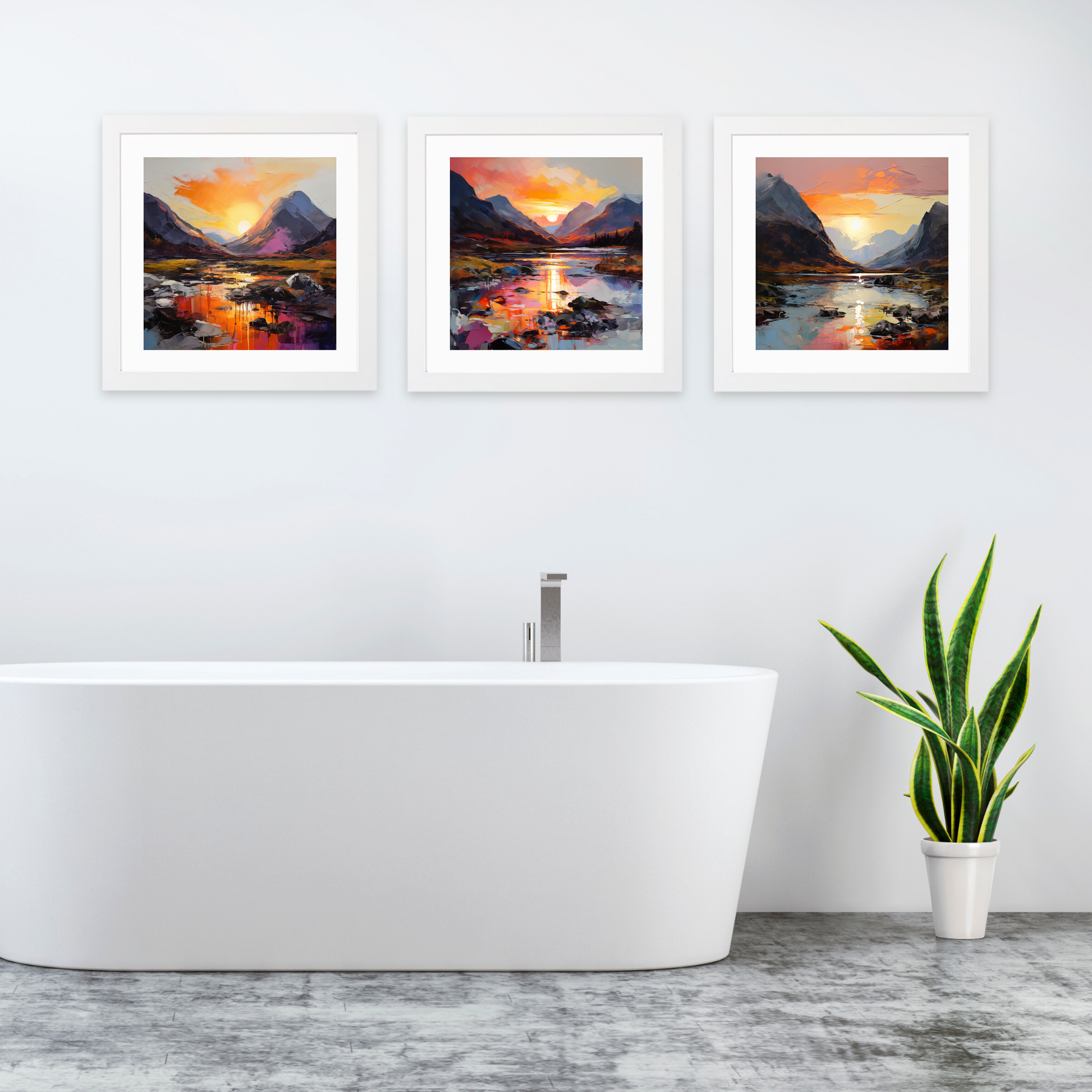 White frame variant of Sunset glow in Glencoe
