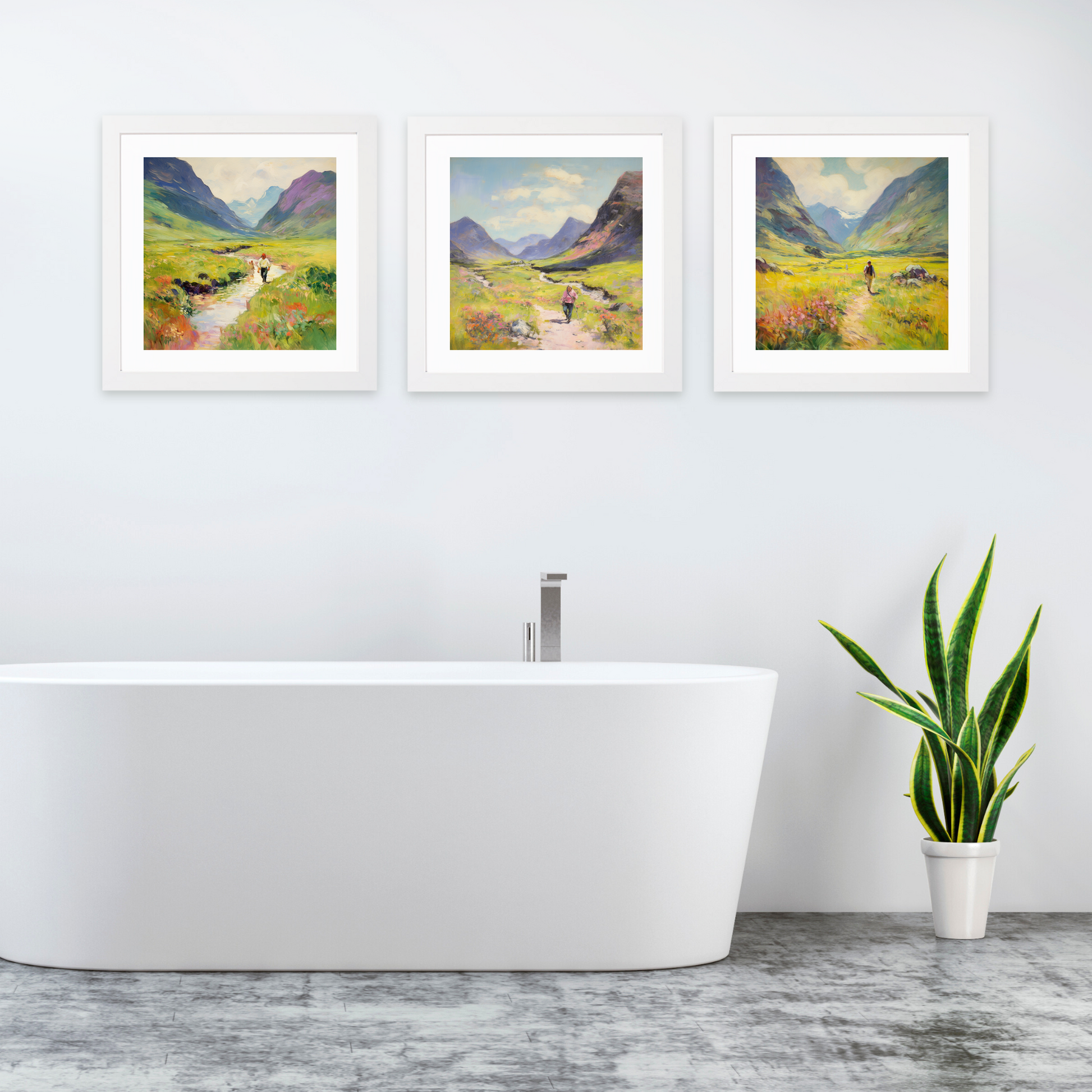 White frame variant of Walkers in Glencoe during summer