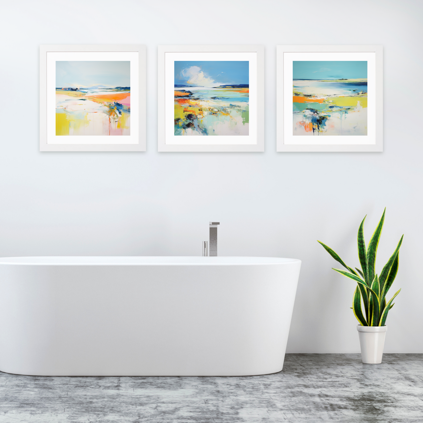 White frame variant of Isle of Tiree, Inner Hebrides in summer