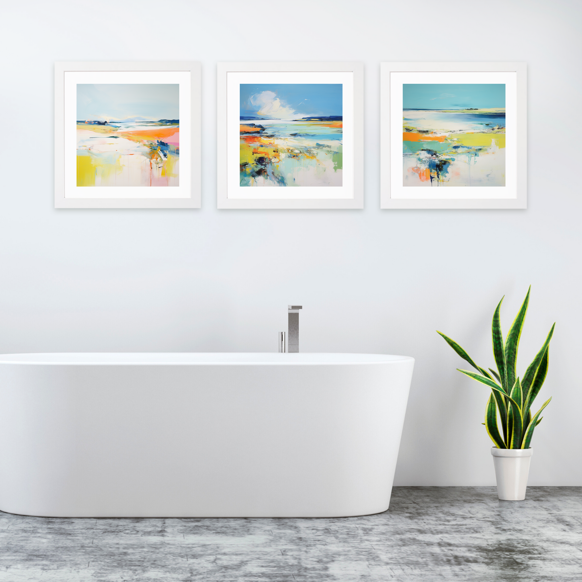 White frame variant of Isle of Tiree, Inner Hebrides in summer