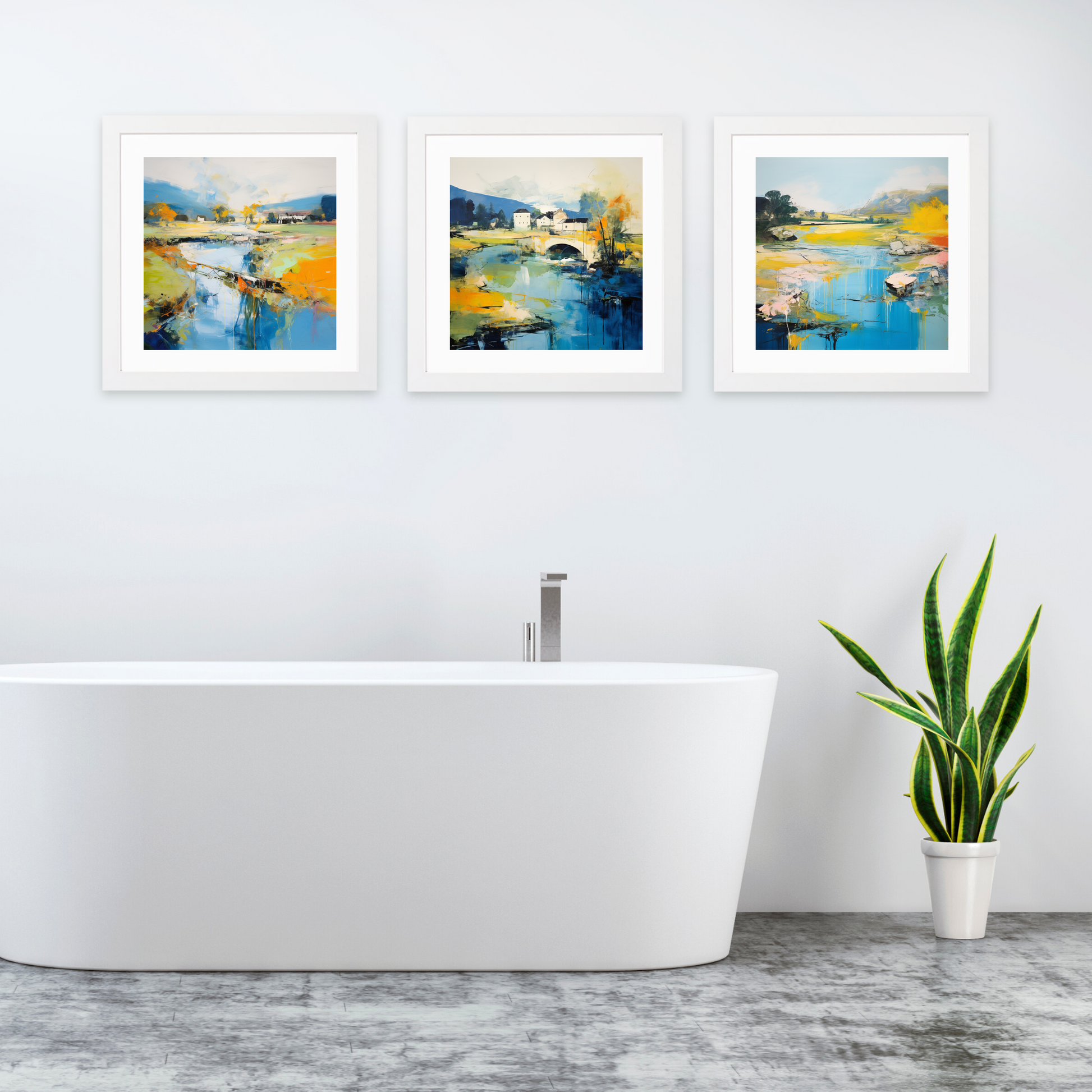 White frame variant of River Almond, Edinburgh in summer