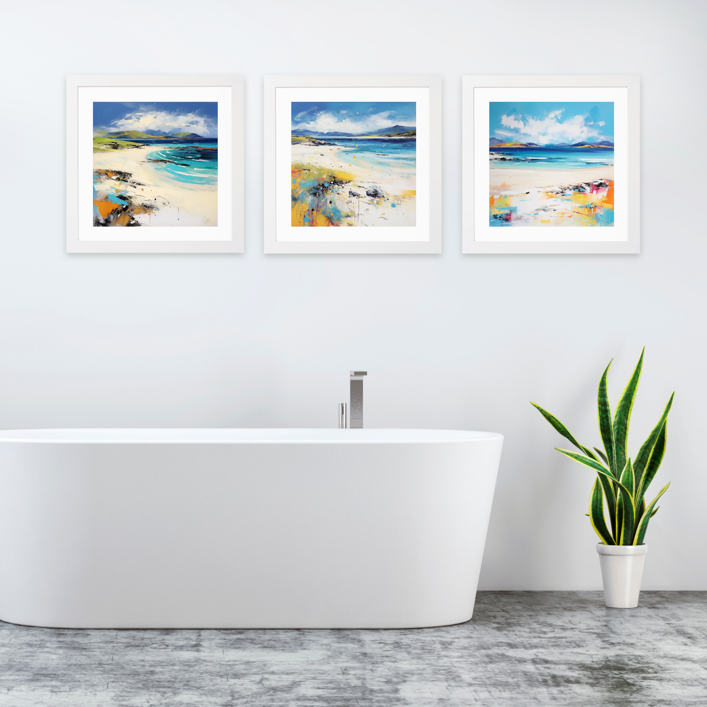 White frame variant of Scarista Beach, Isle of Harris in summer