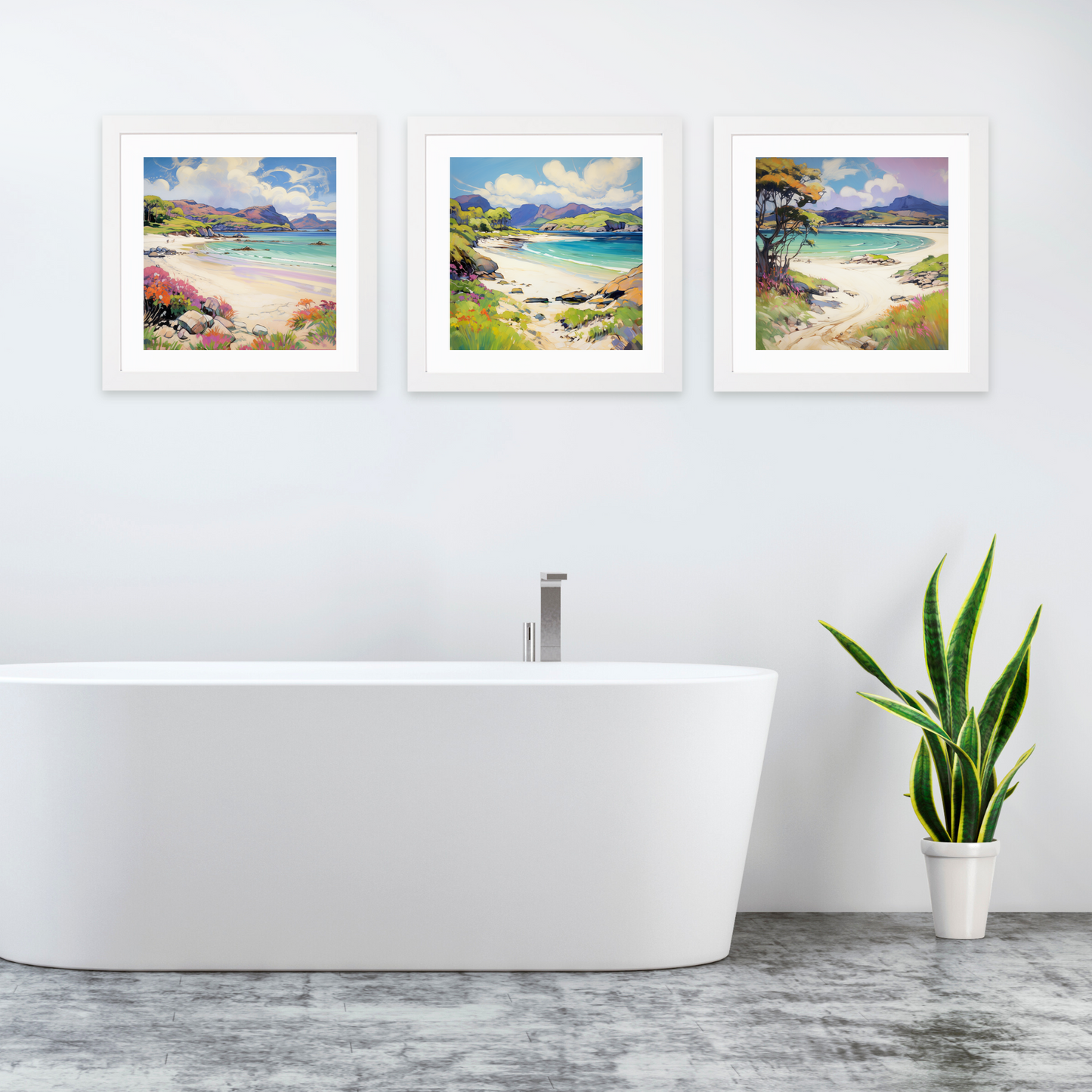 White frame variant of Silver Sands of Morar in summer