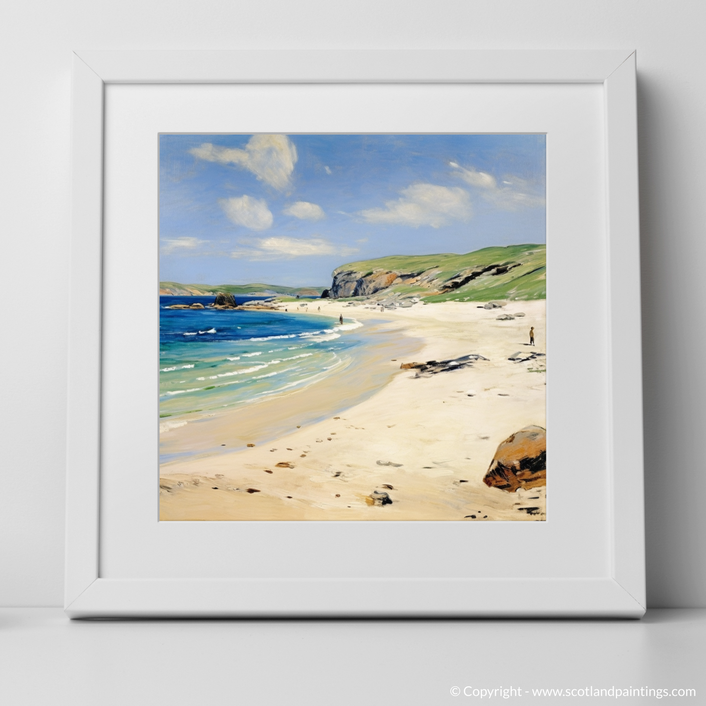 Serene Shores of Sandwood Bay: An Impressionist Ode to Sutherland's Coastal Gem