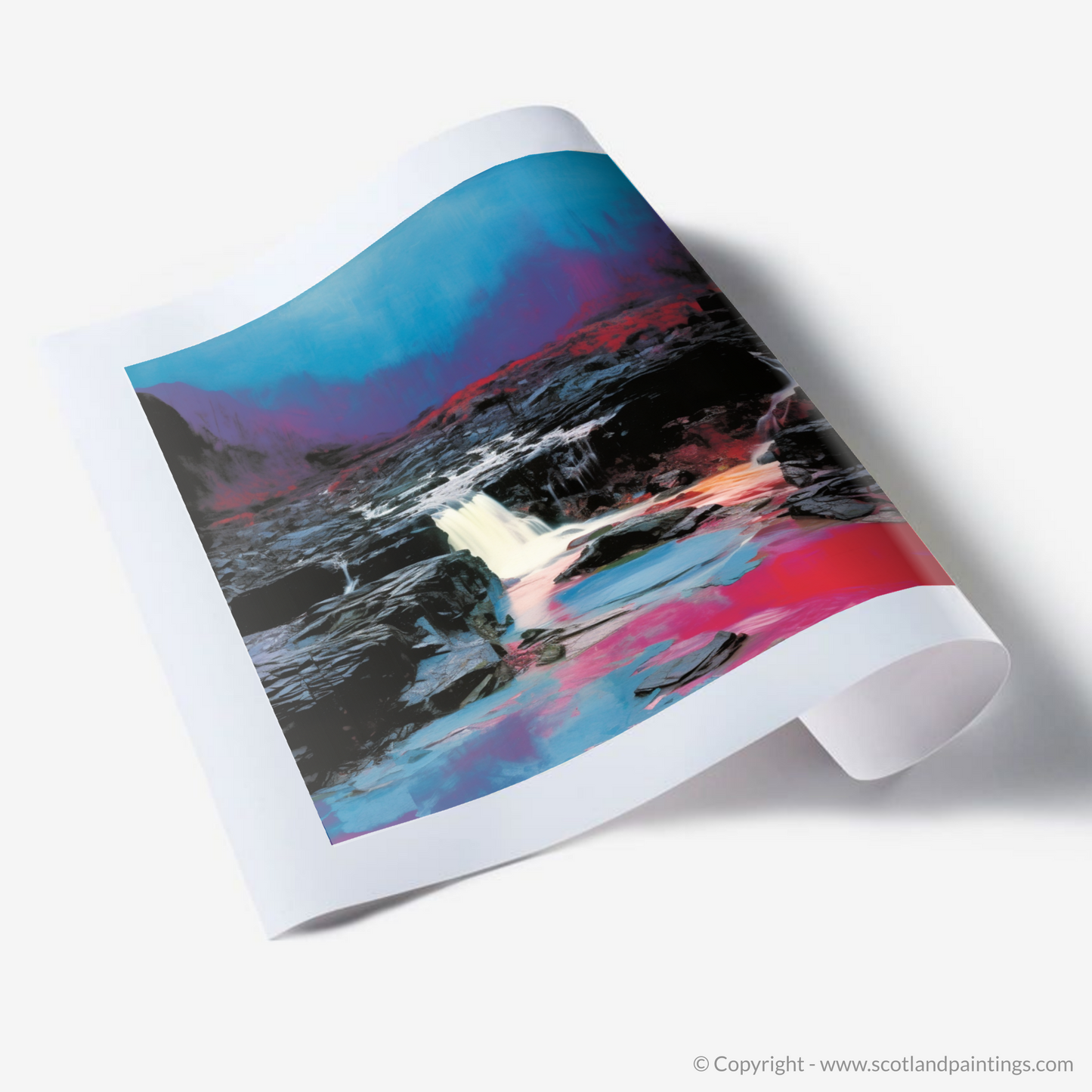 Dusk at the Isle of Skye Fairy Pools: A Pop Art Reverie