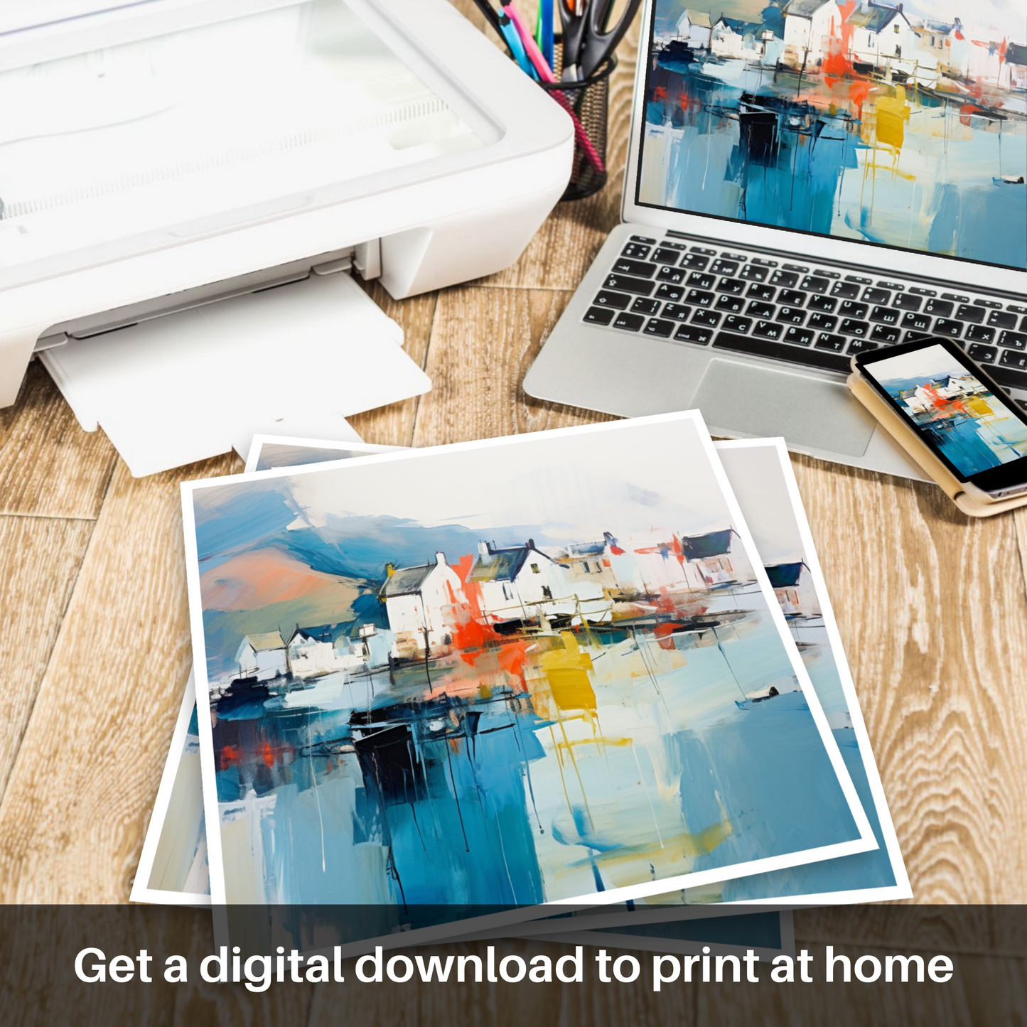 Portree Harbour Dreamscape: An Abstract Ode to Scottish Shores