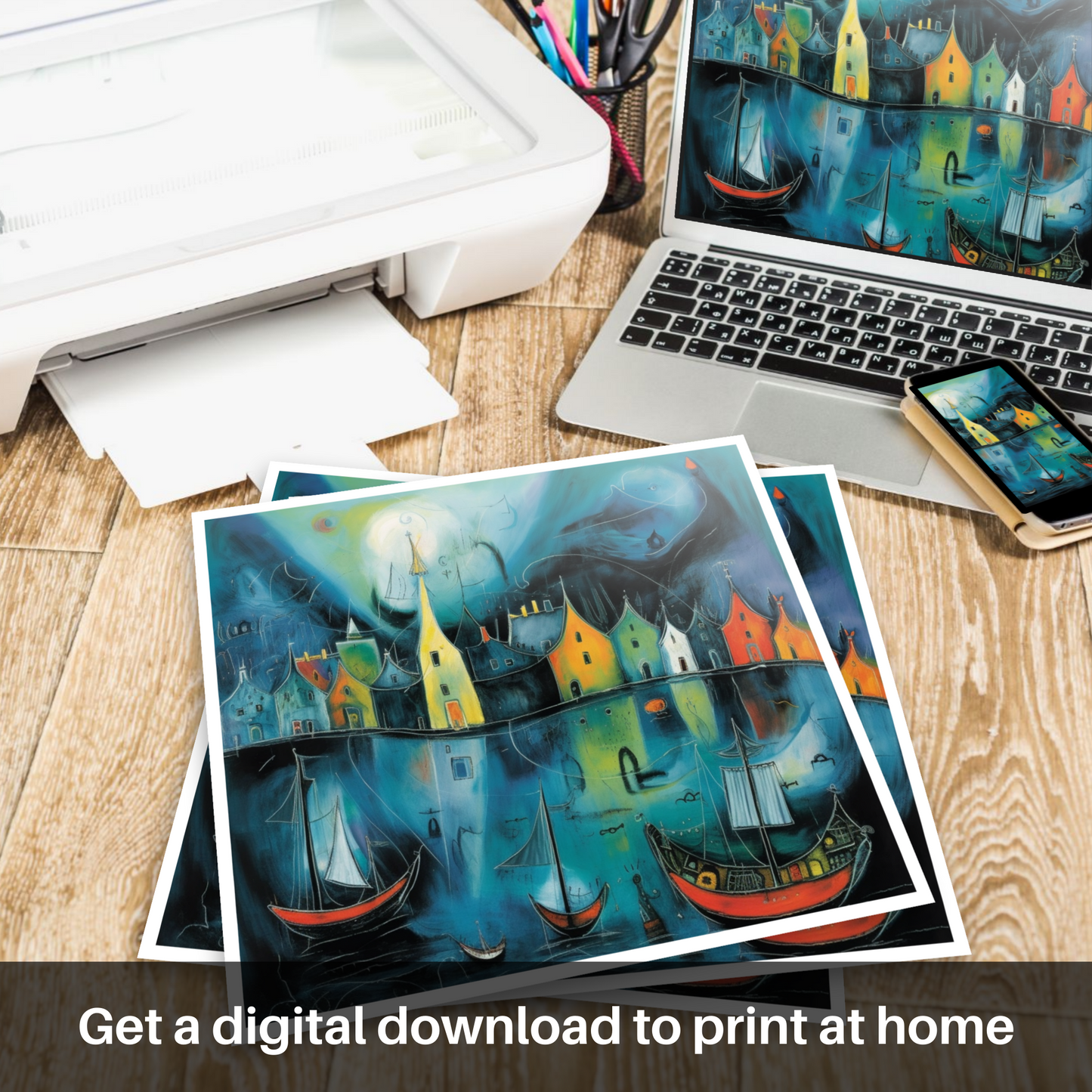 Portree Harbour Dreamscape: A Surreal Scottish Reverie