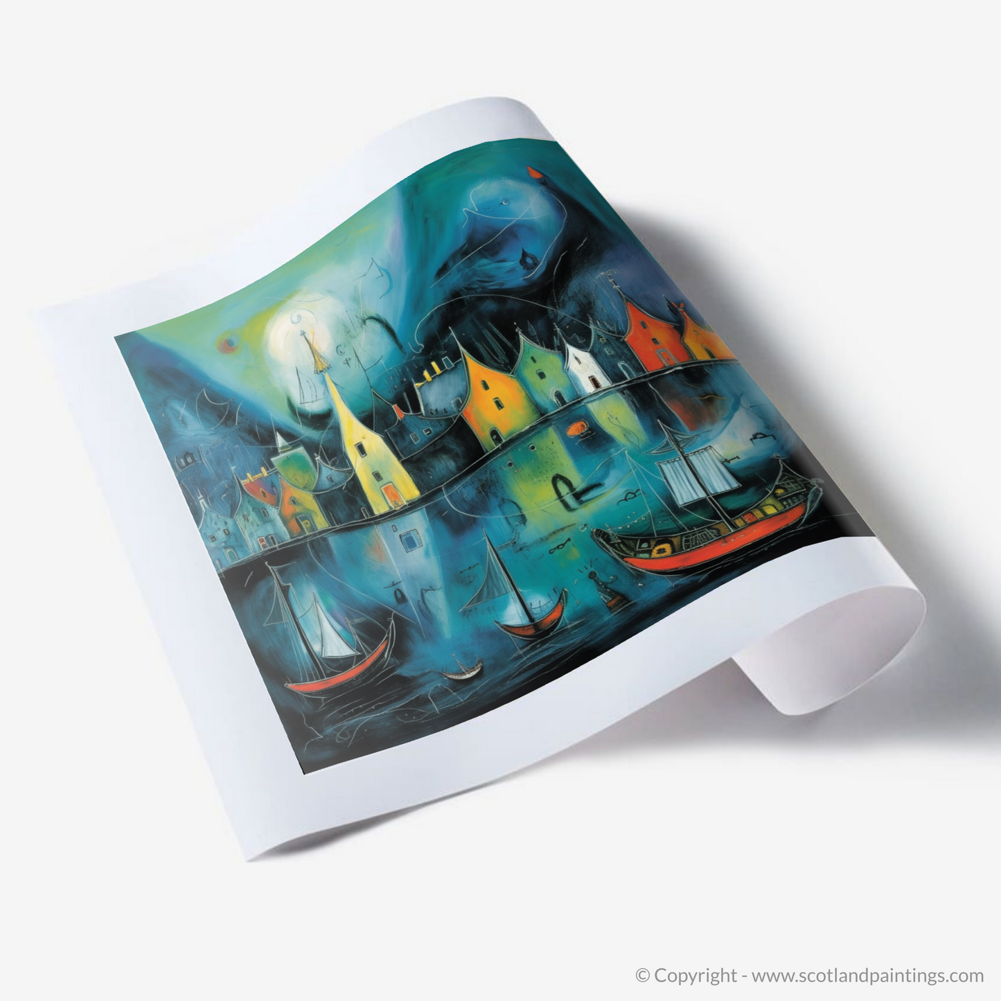 Portree Harbour Dreamscape: A Surreal Scottish Reverie