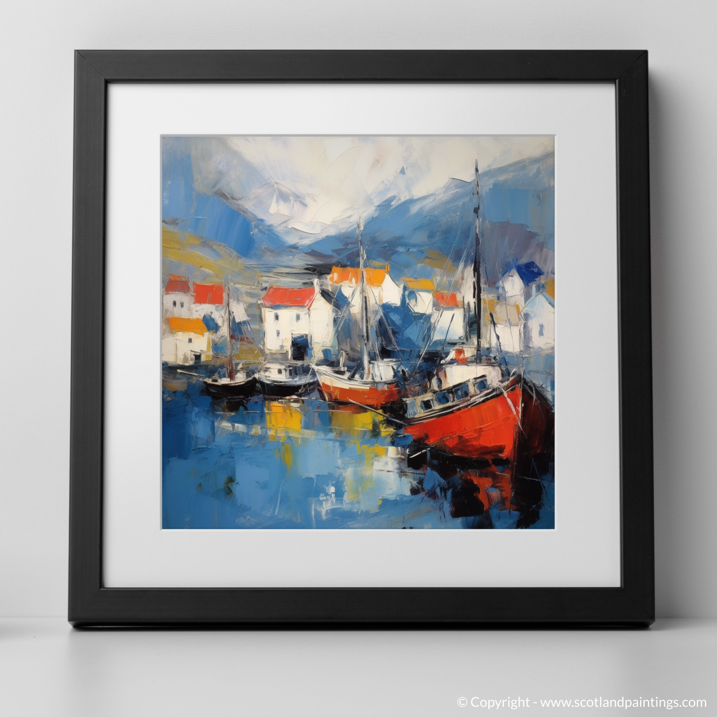 Portree Harbour Essence: An Abstract Expressionist Ode to the Isle of Skye