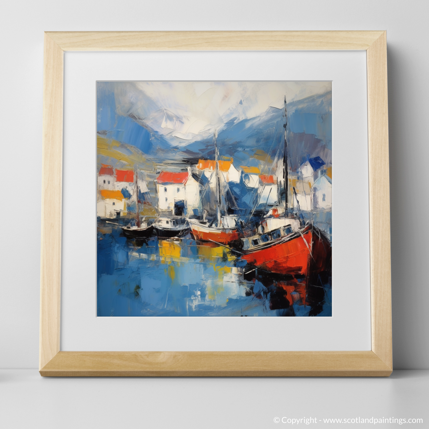Portree Harbour Essence: An Abstract Expressionist Ode to the Isle of Skye