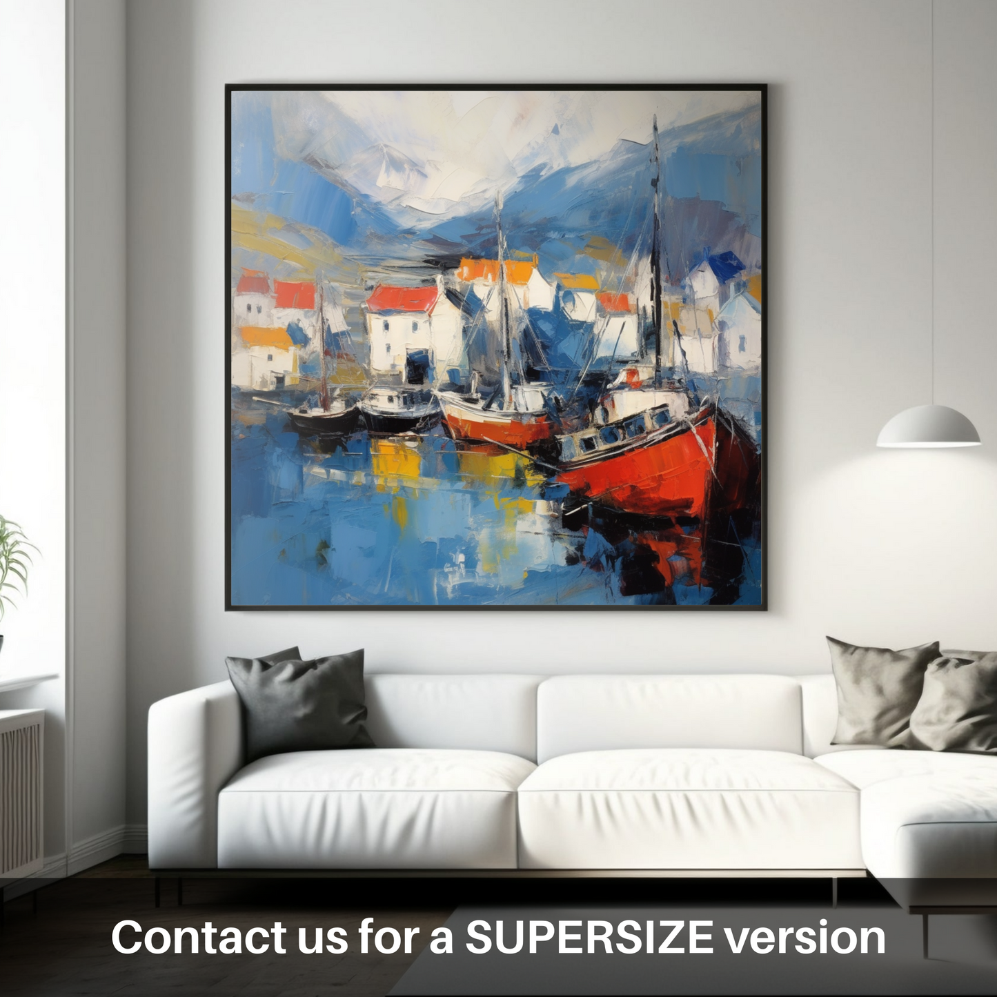 Portree Harbour Essence: An Abstract Expressionist Ode to the Isle of Skye