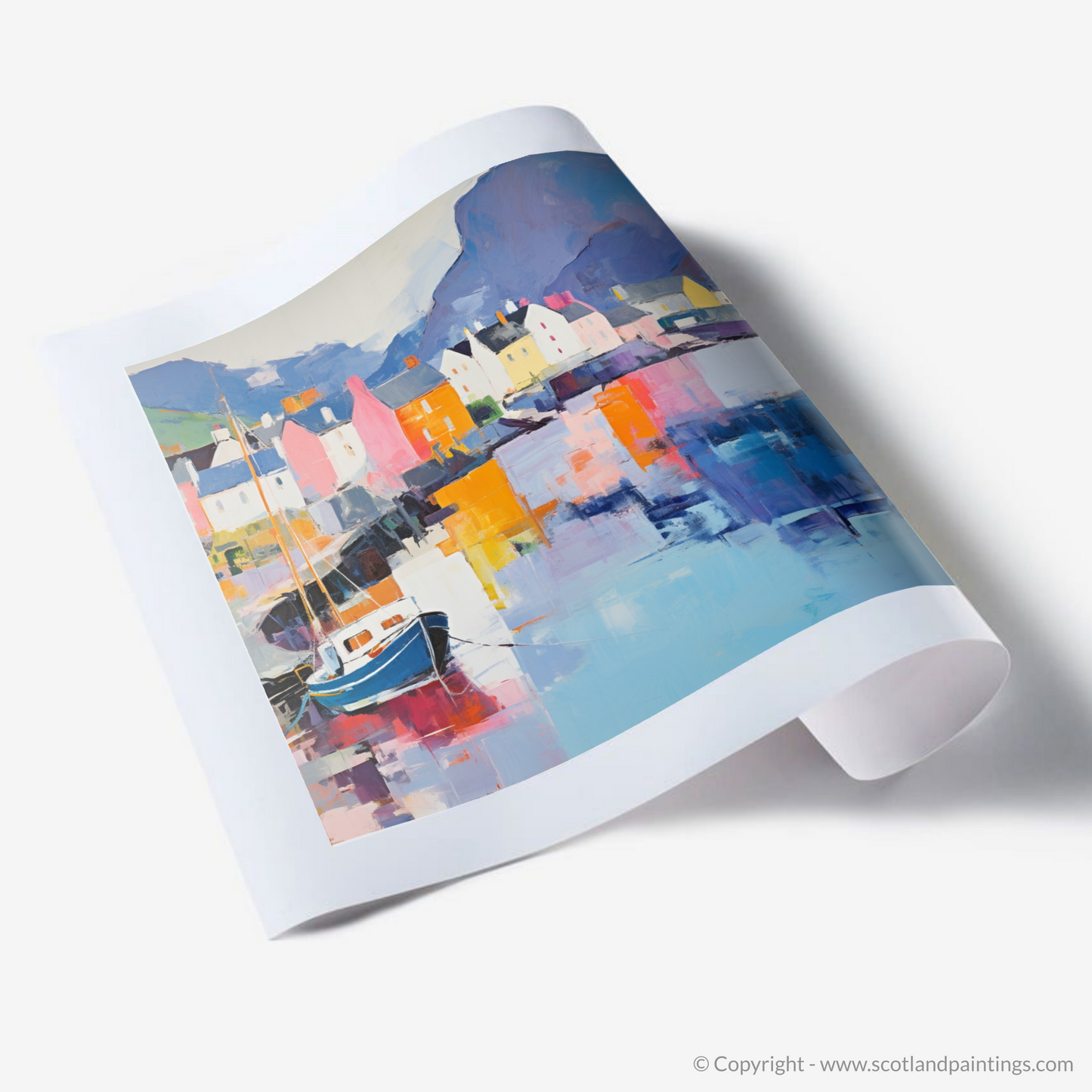 Portree Harbour Serenity: A Colour Field Tribute