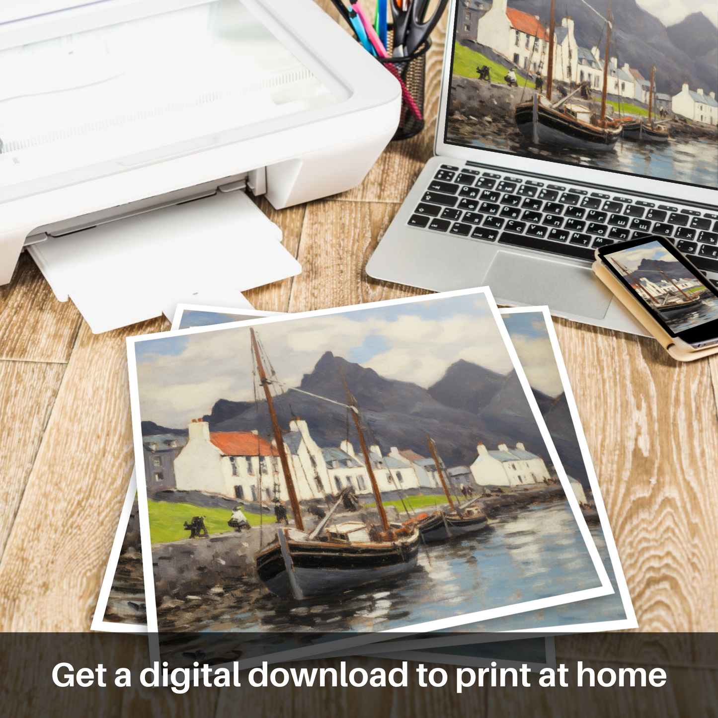 Harbour Serenity: An Impression of Portree Isle