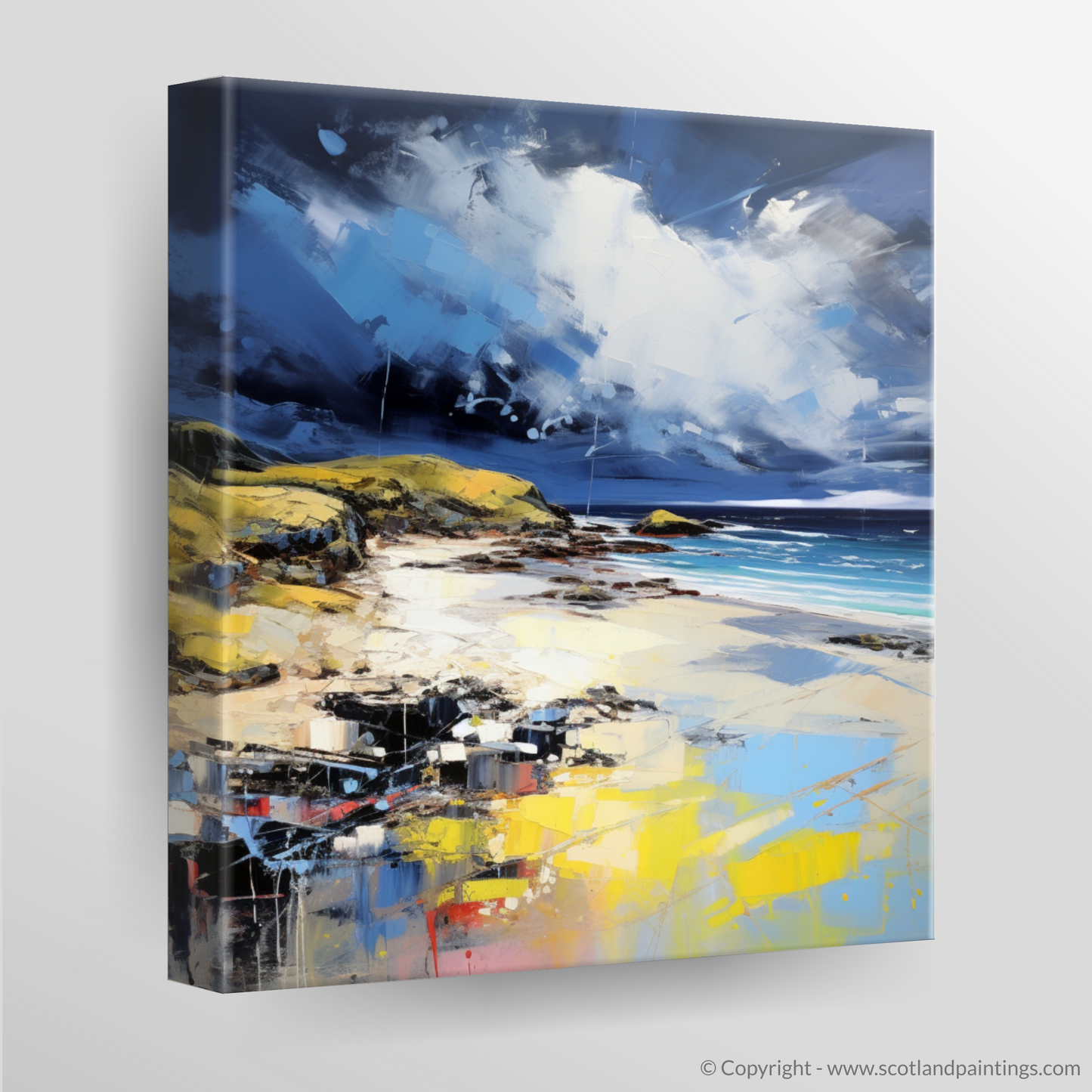 Storm's Embrace at Camusdarach Beach: An Abstract Impressionist Journey