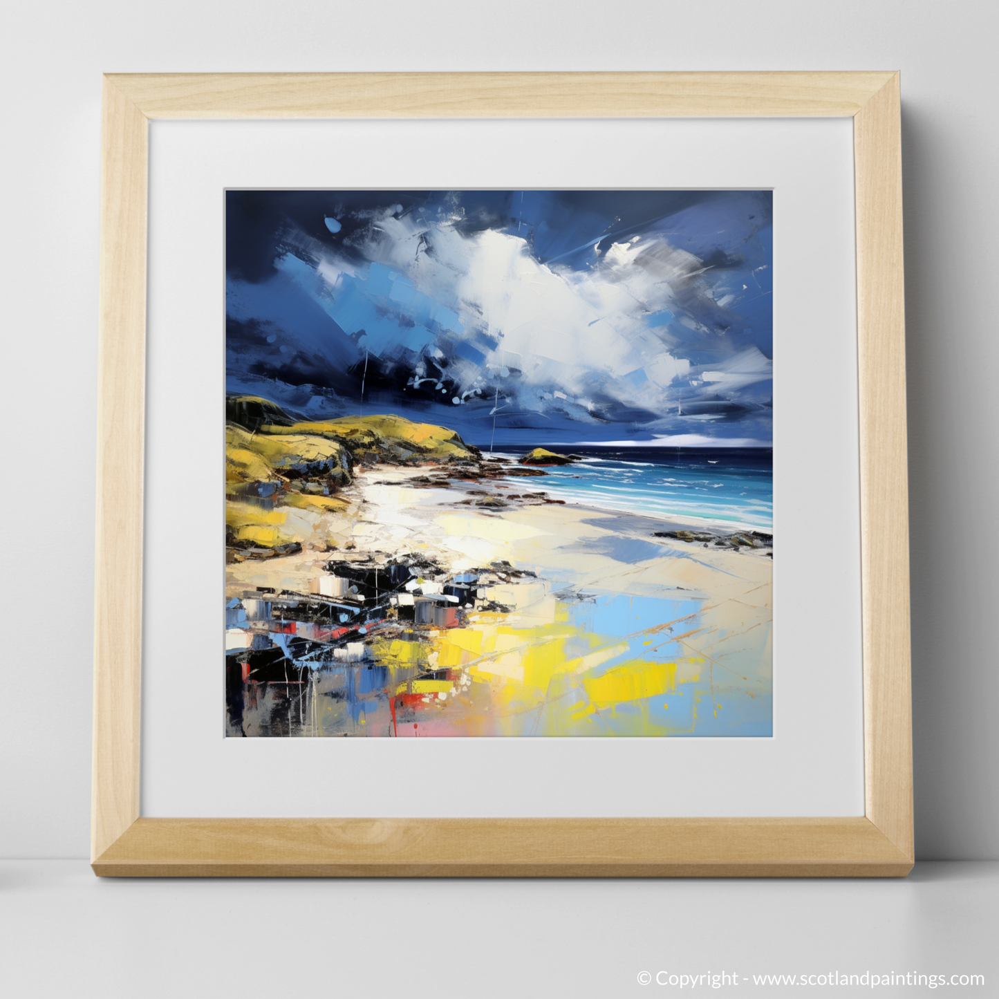 Storm's Embrace at Camusdarach Beach: An Abstract Impressionist Journey