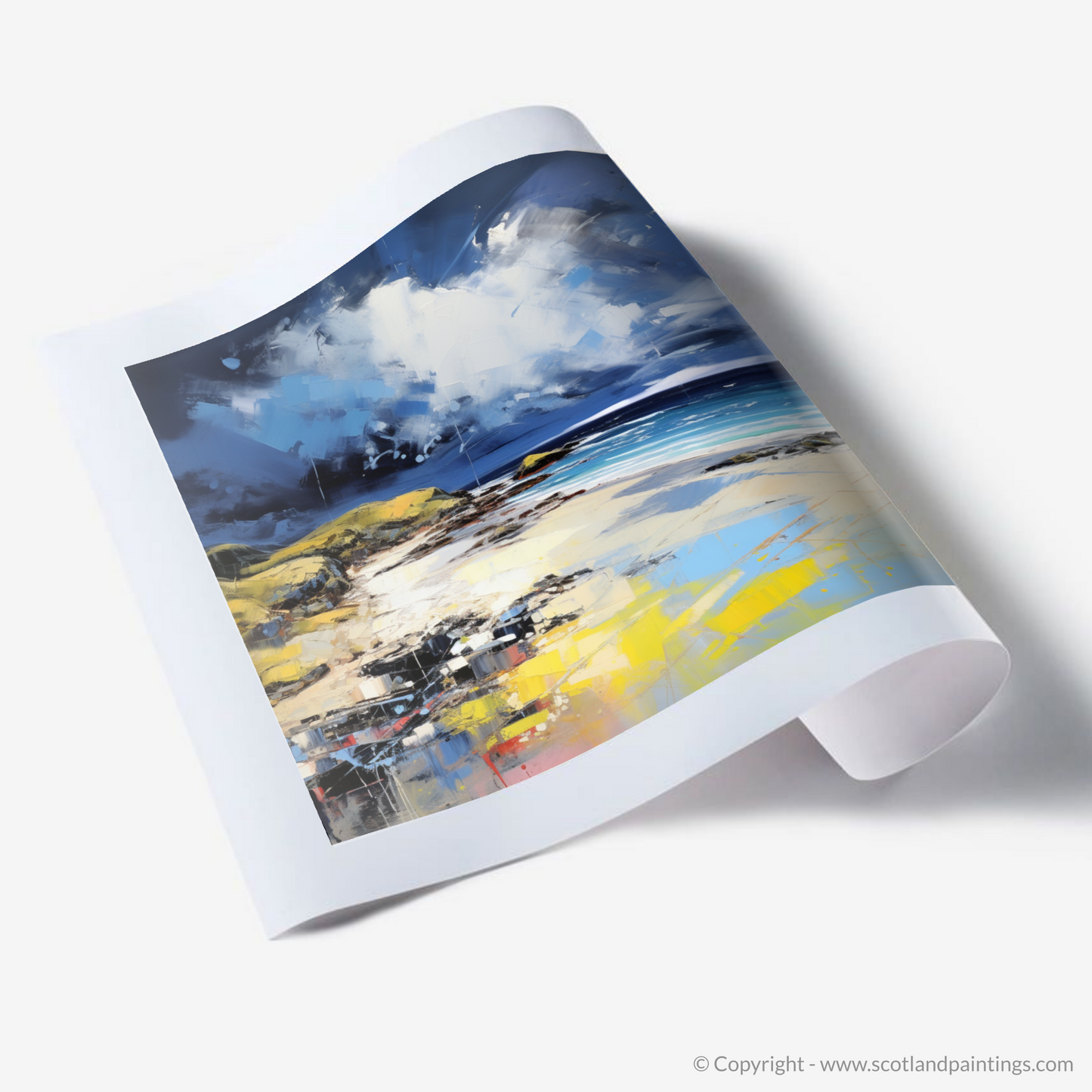 Storm's Embrace at Camusdarach Beach: An Abstract Impressionist Journey