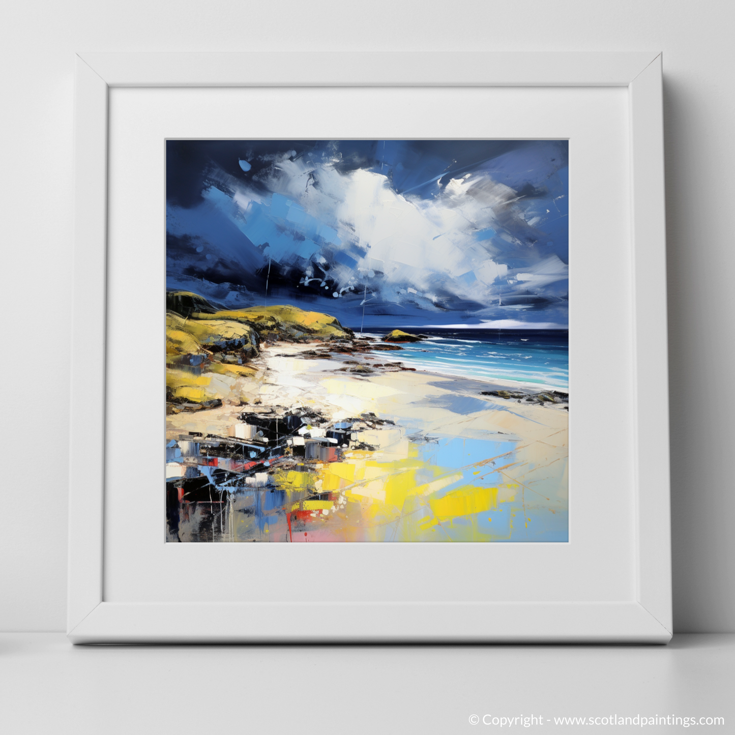 Storm's Embrace at Camusdarach Beach: An Abstract Impressionist Journey