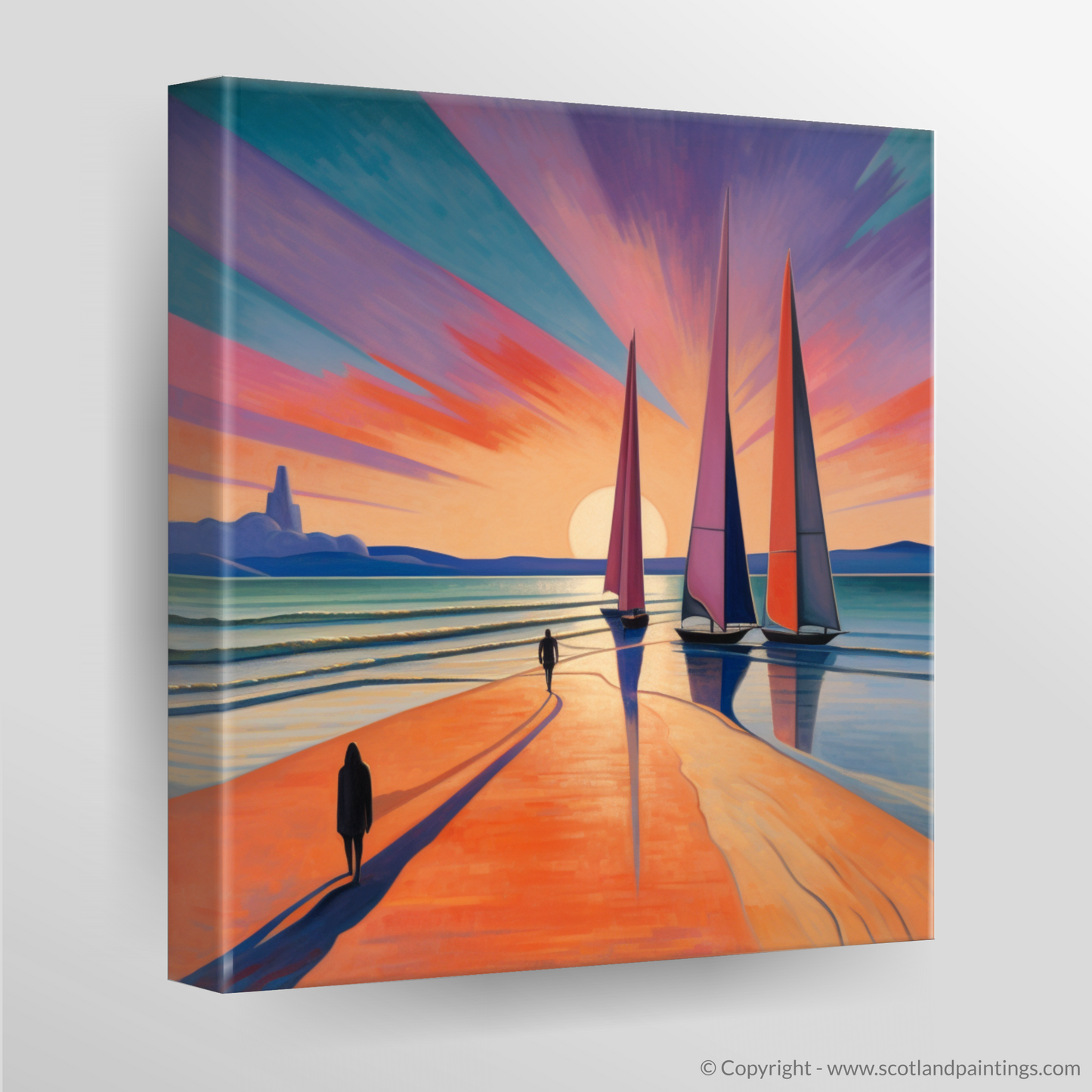 Ethereal Sunset at Nairn Beach: A Surrealist Dream