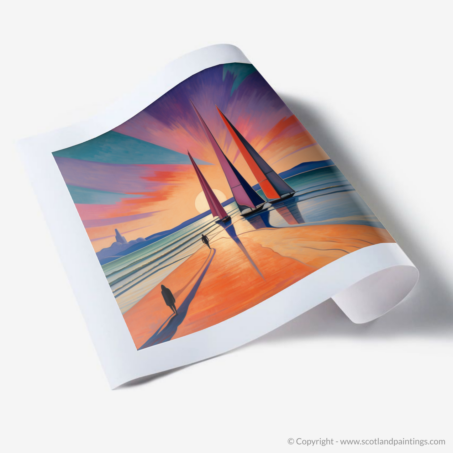 Ethereal Sunset at Nairn Beach: A Surrealist Dream