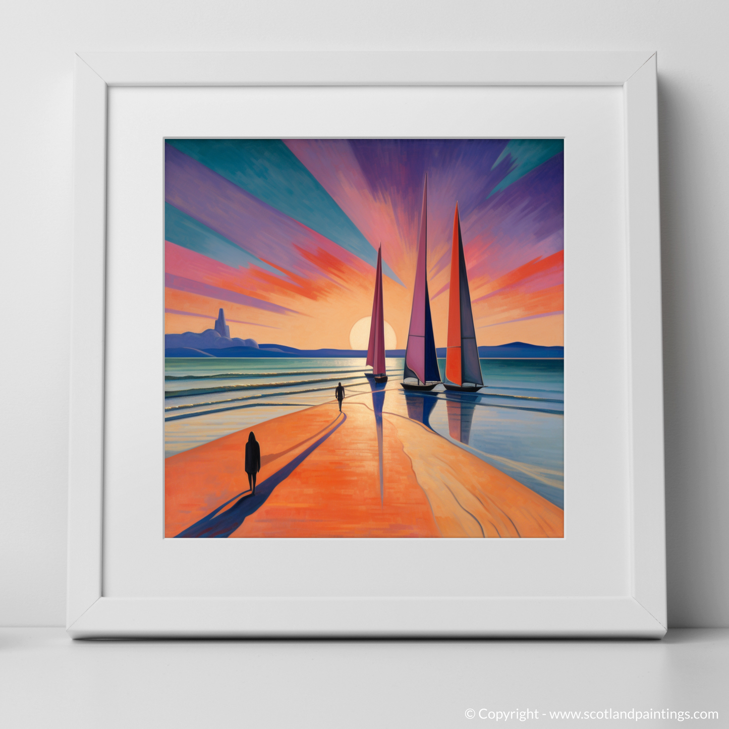 Ethereal Sunset at Nairn Beach: A Surrealist Dream