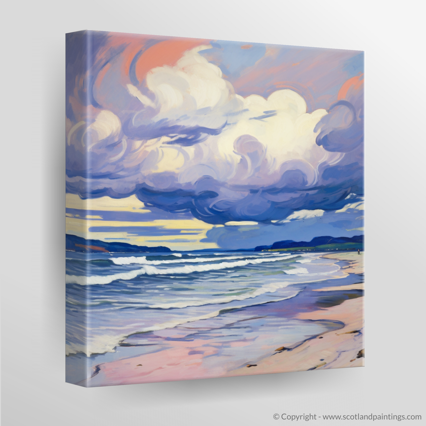 Storm's Embrace: A Fauvist Interpretation of Nairn Beach