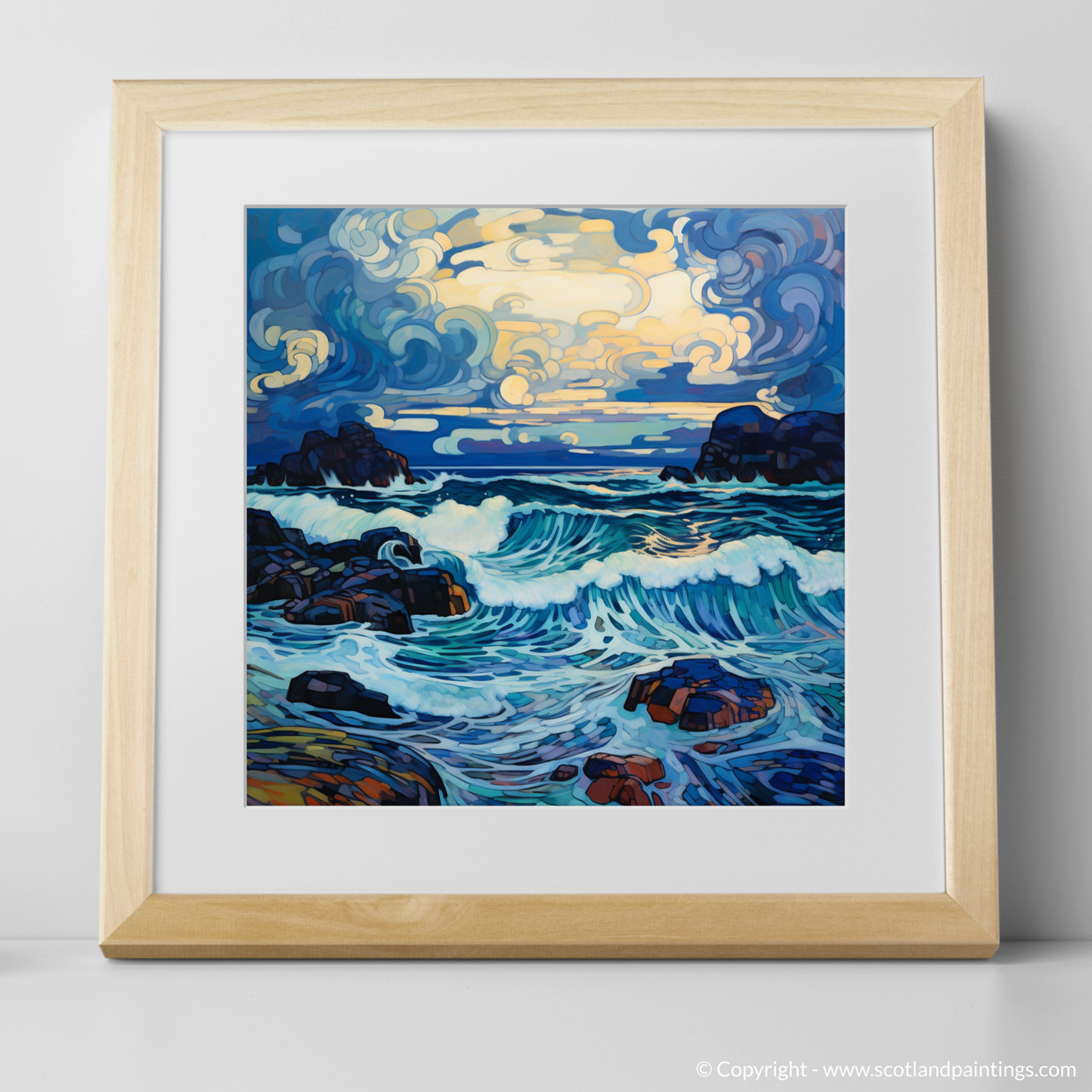 Stormy Serenade of Achmelvich Bay - An Art Nouveau Tribute