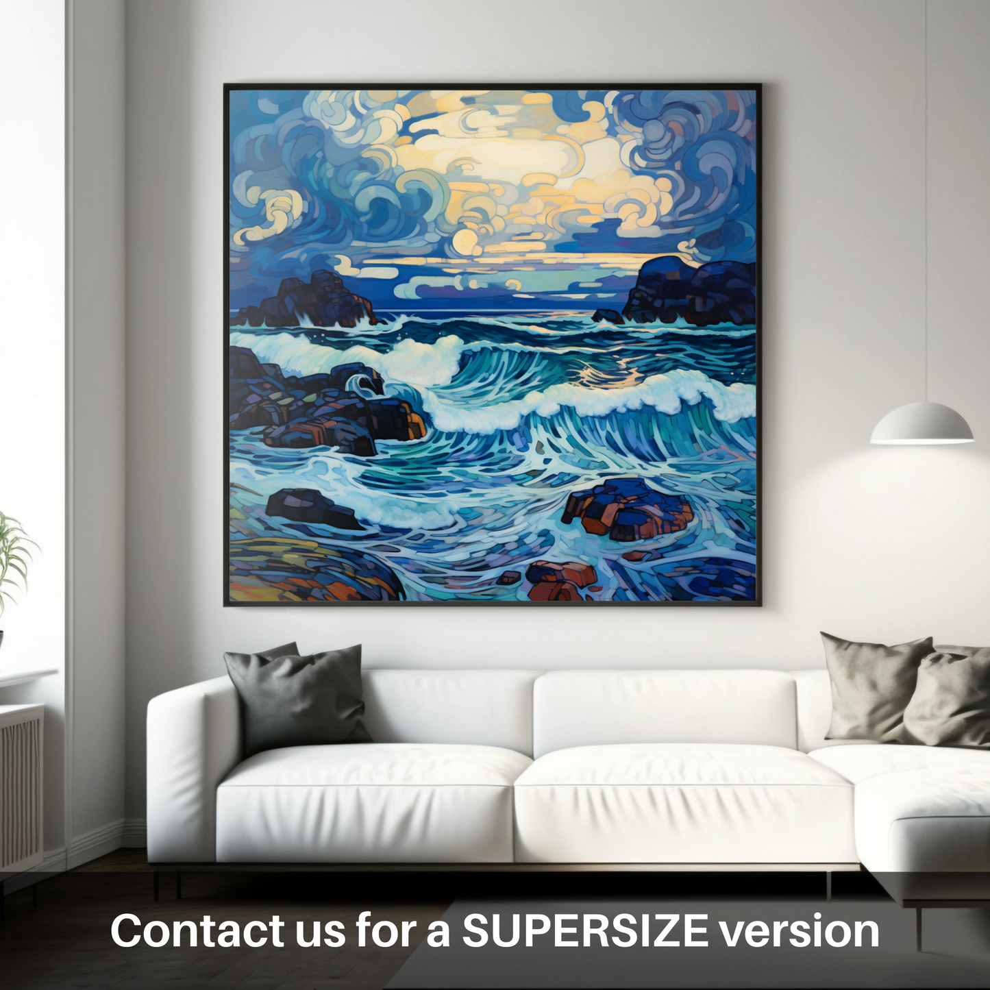 Stormy Serenade of Achmelvich Bay - An Art Nouveau Tribute