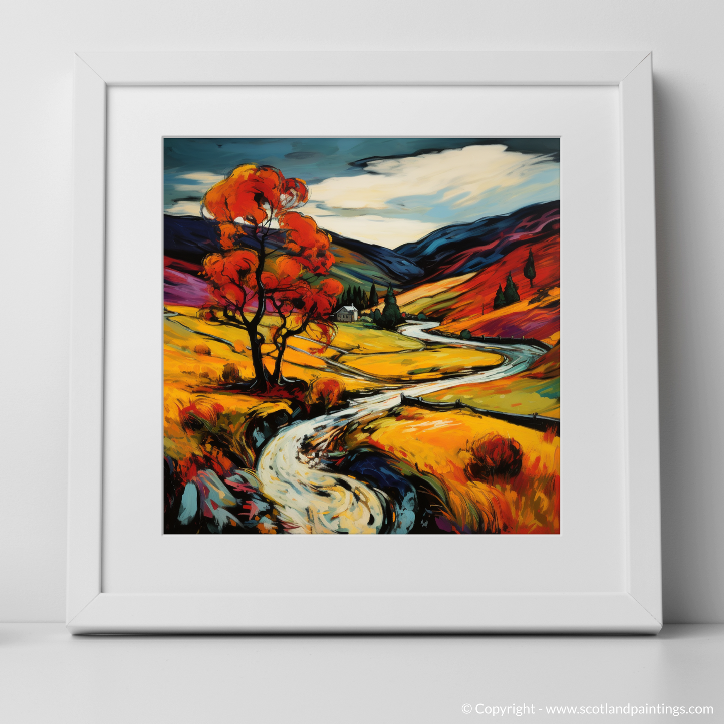 Autumn Blaze at Glen Feshie: A Fauvist Ode to the Highlands