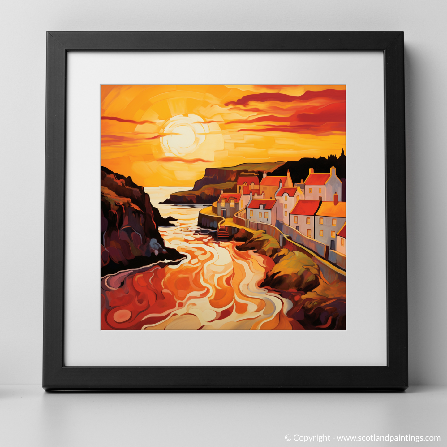 Portsoy Harbour at Golden Hour: An Abstract Symphony of Light and Colour