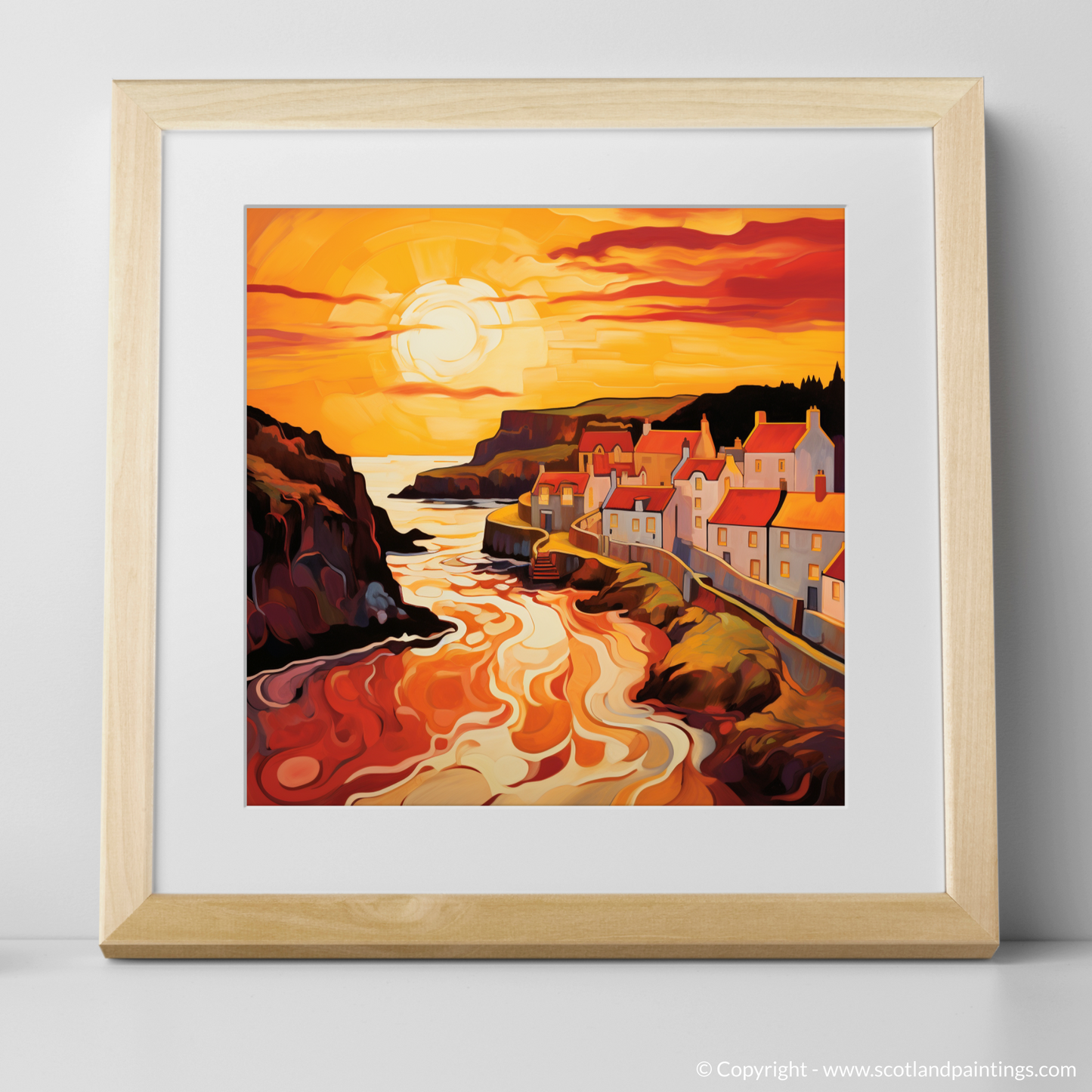 Portsoy Harbour at Golden Hour: An Abstract Symphony of Light and Colour