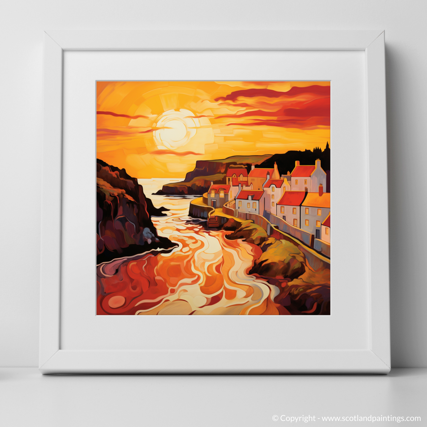 Portsoy Harbour at Golden Hour: An Abstract Symphony of Light and Colour