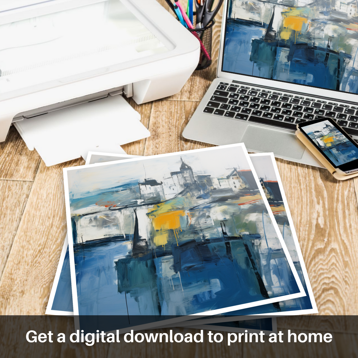 Kirkcaldy Reimagined An Abstract Coastal Symphony Scotland Paintings and Art Prints