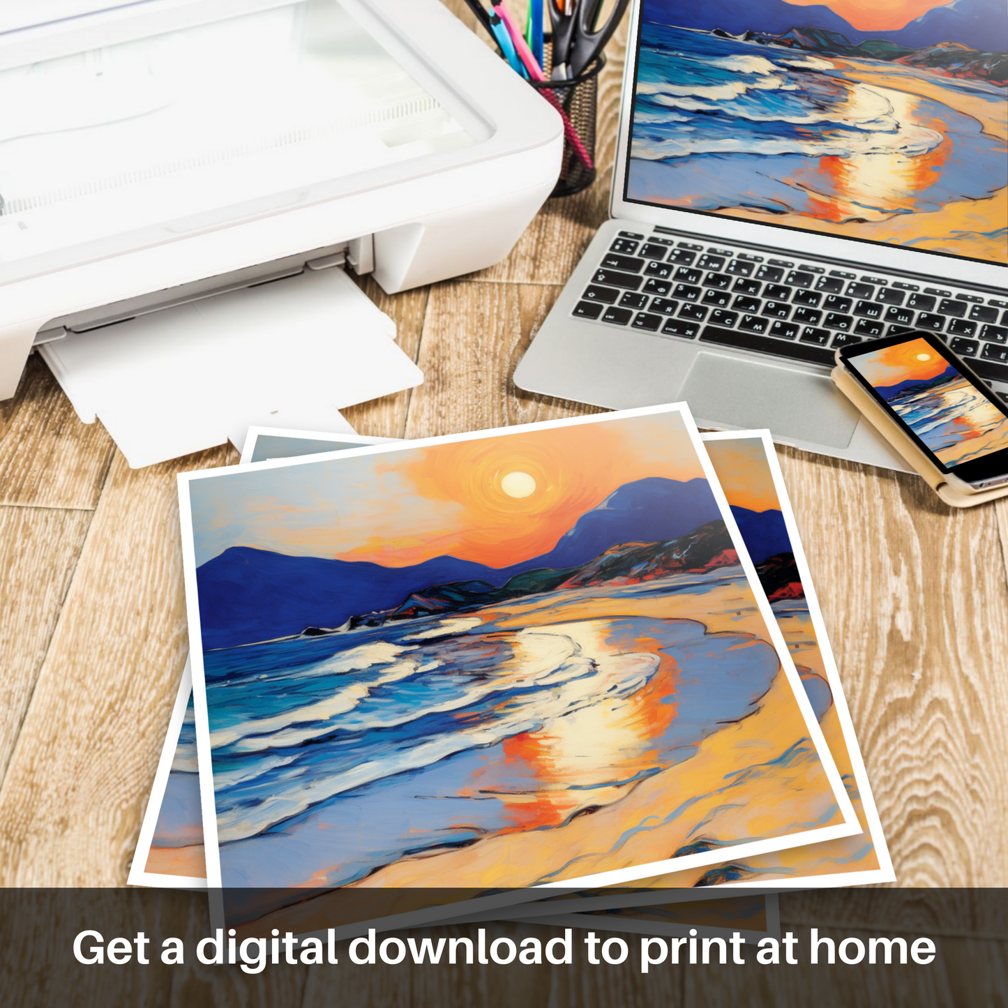 Scarista Beach at Dusk: A Fauvist Embrace