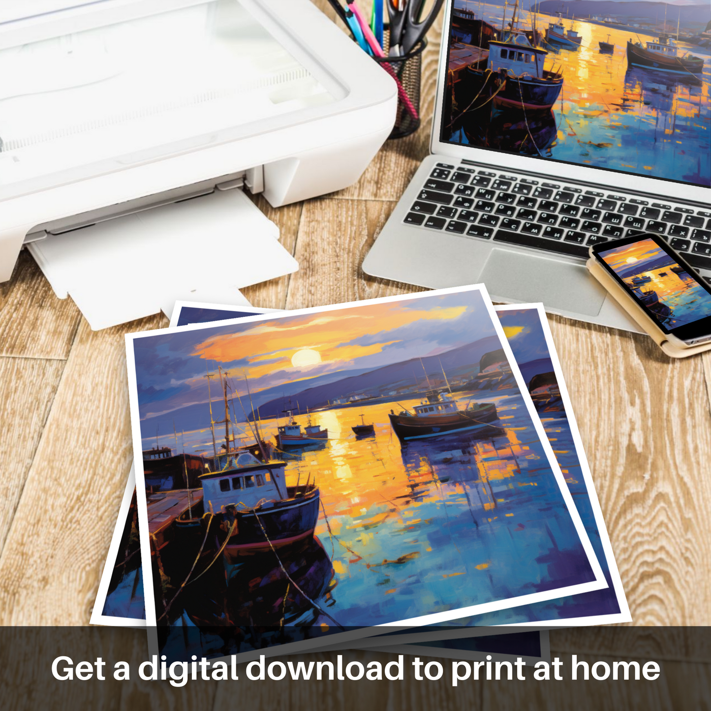 Millport Harbour Dusk Symphony