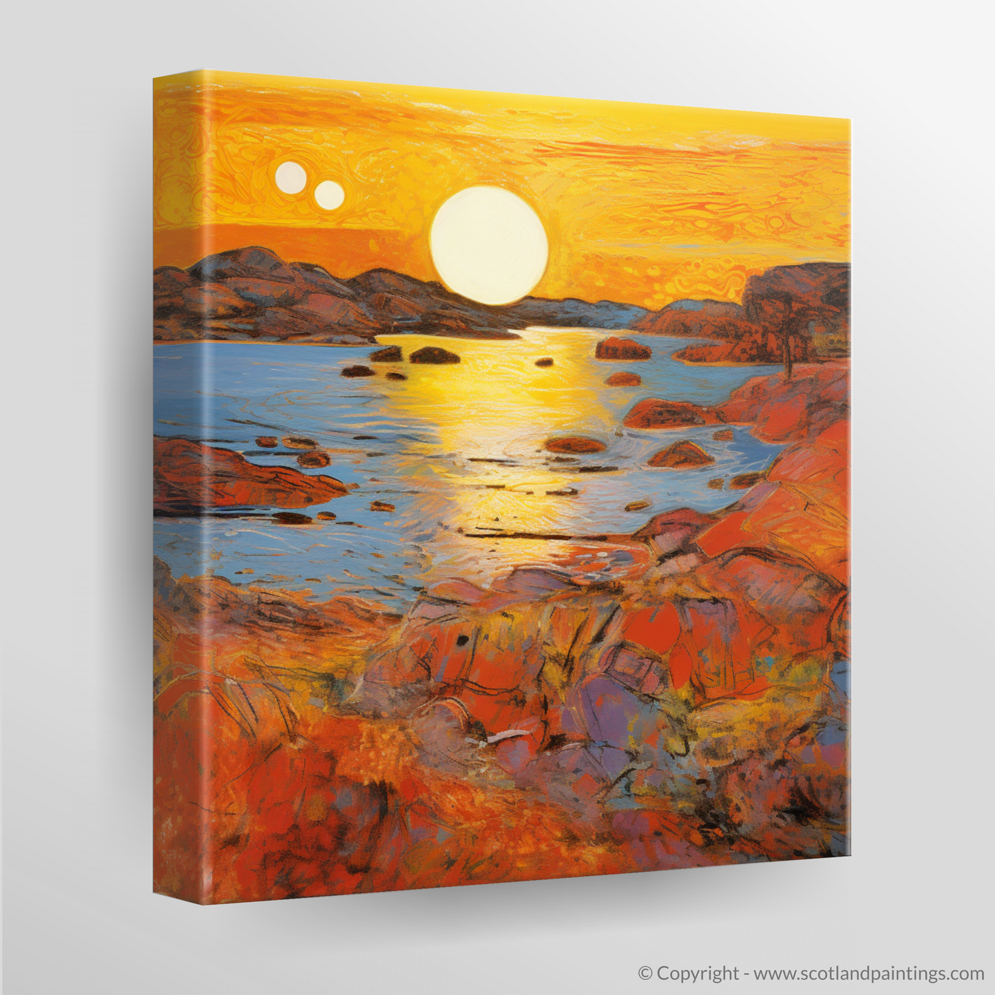 Golden Hour at Achmelvich Bay: An Abstract Expressionist Journey